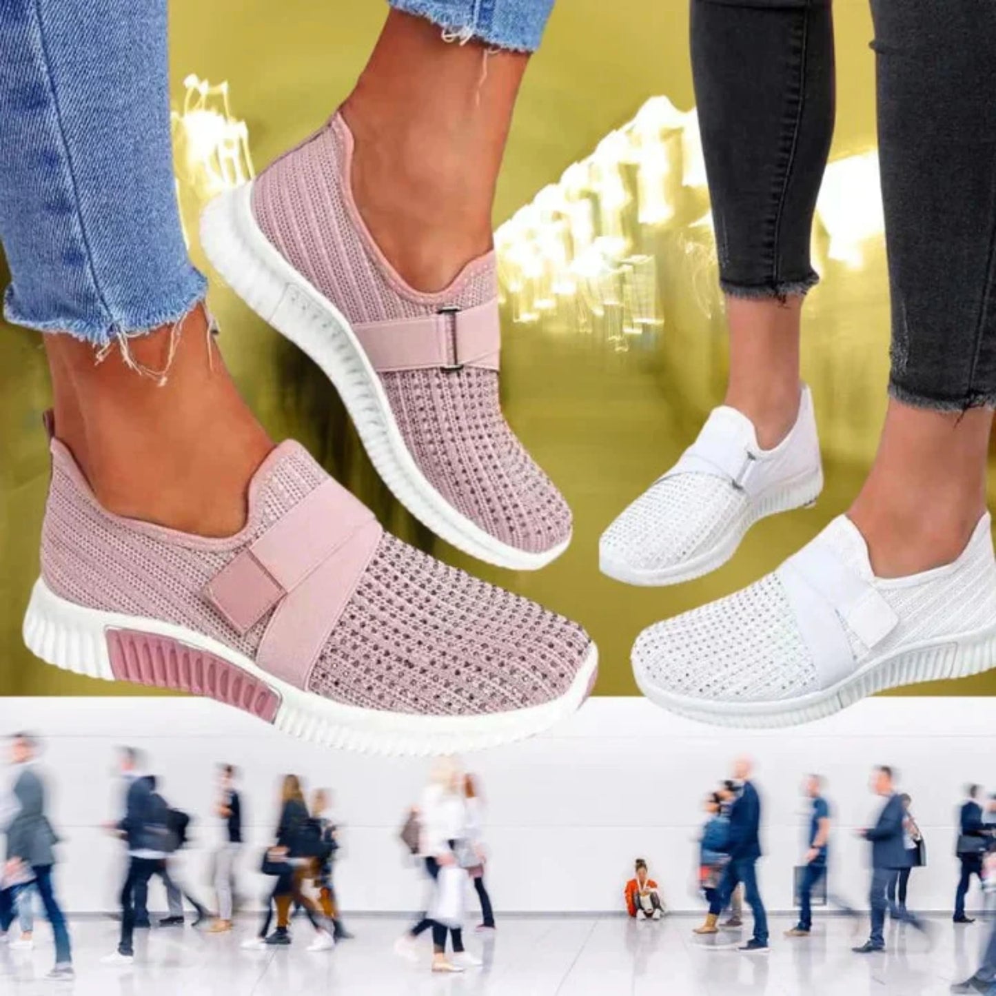 Femmes Sneakers Slip-On | Fermeture Velcro