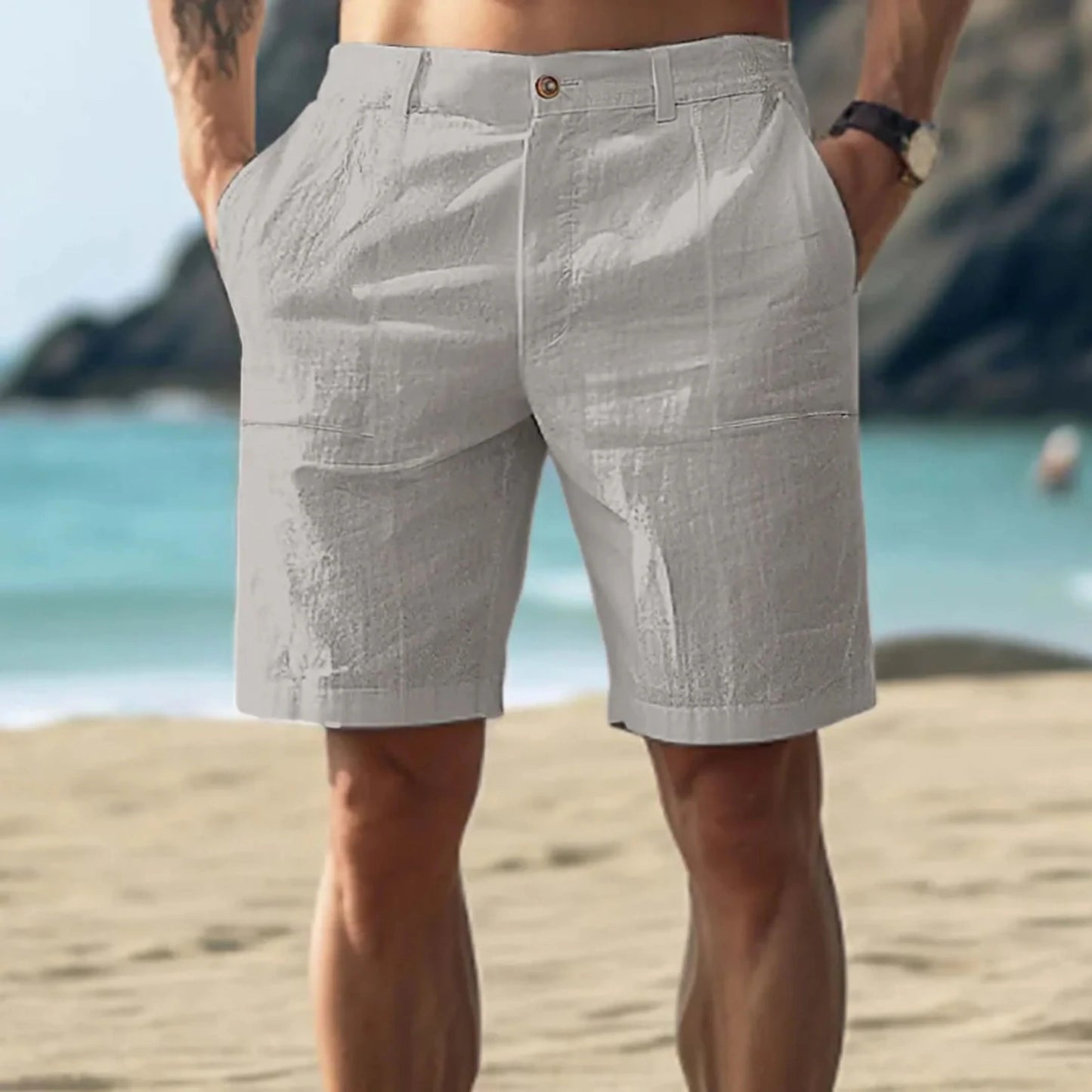 Hommes Shorts Lin | Décontracté Été