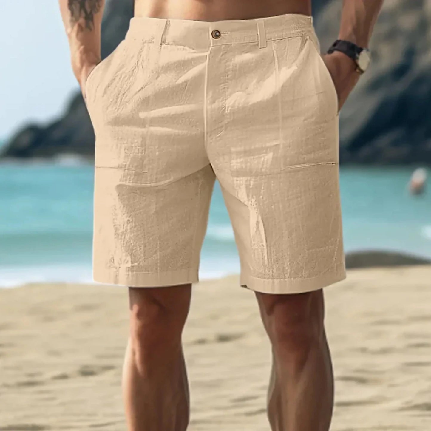 Hommes Shorts Lin | Décontracté Été