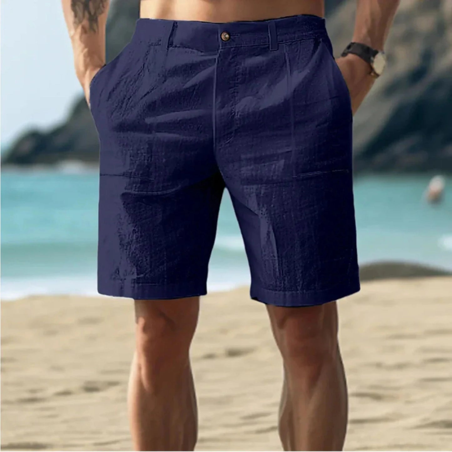 Hommes Shorts Lin | Décontracté Été