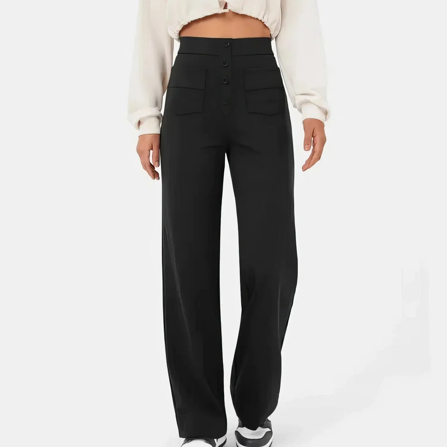 Alaina | Femme Pantalon Taille Haute | Extensibilité et Style Décontracté