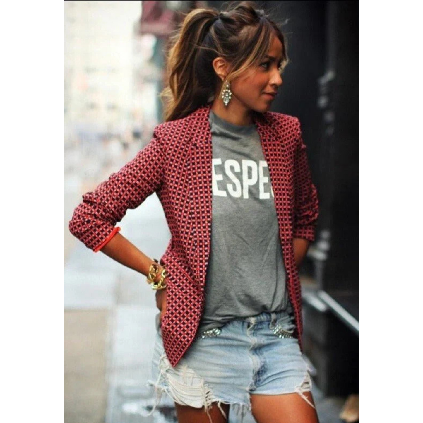 Narcisse | Femme Blazer Chic | Coupe Fluide et Imprimé Tendance