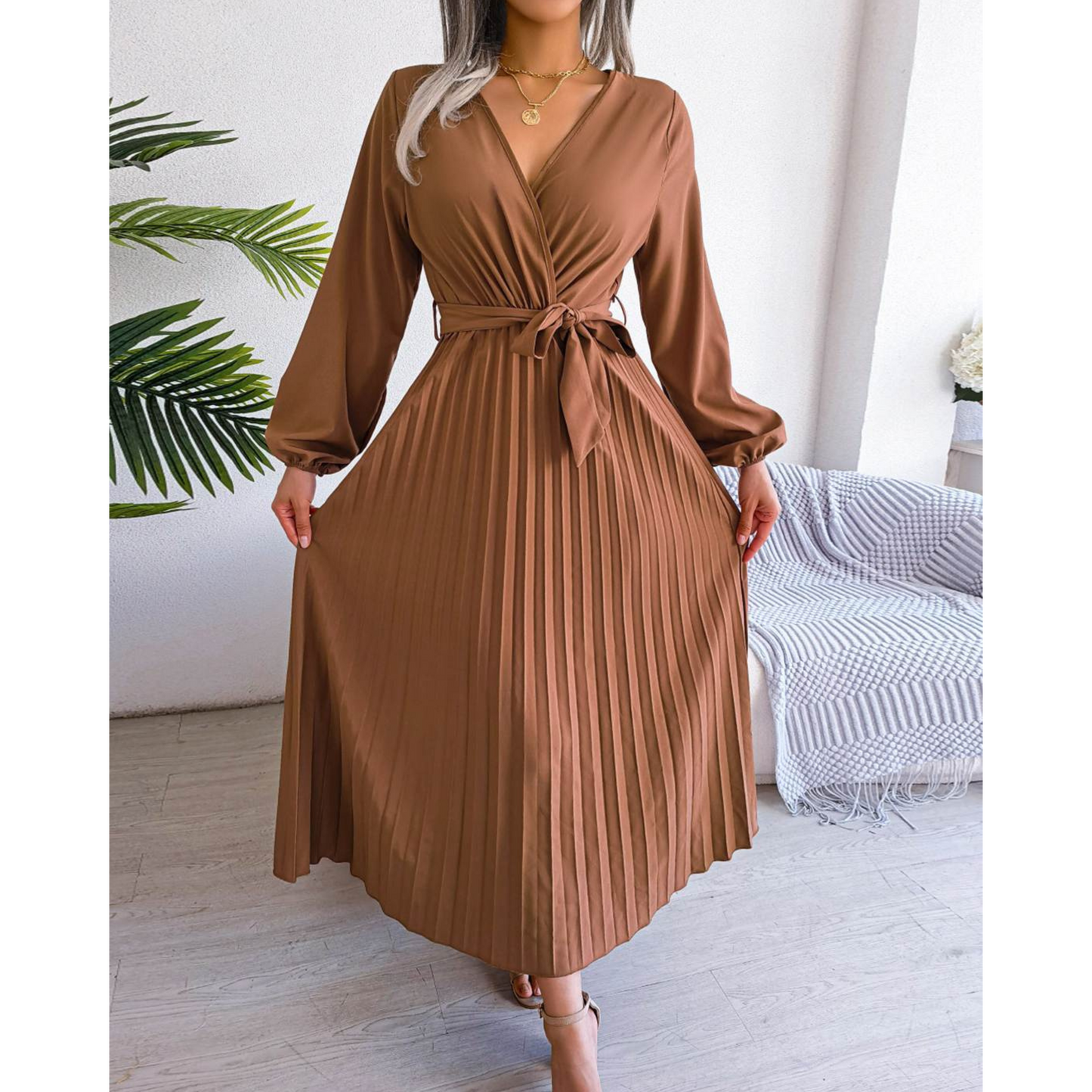 Femmes Robe Maxi Boho | V-Neck et Style Cérémonie