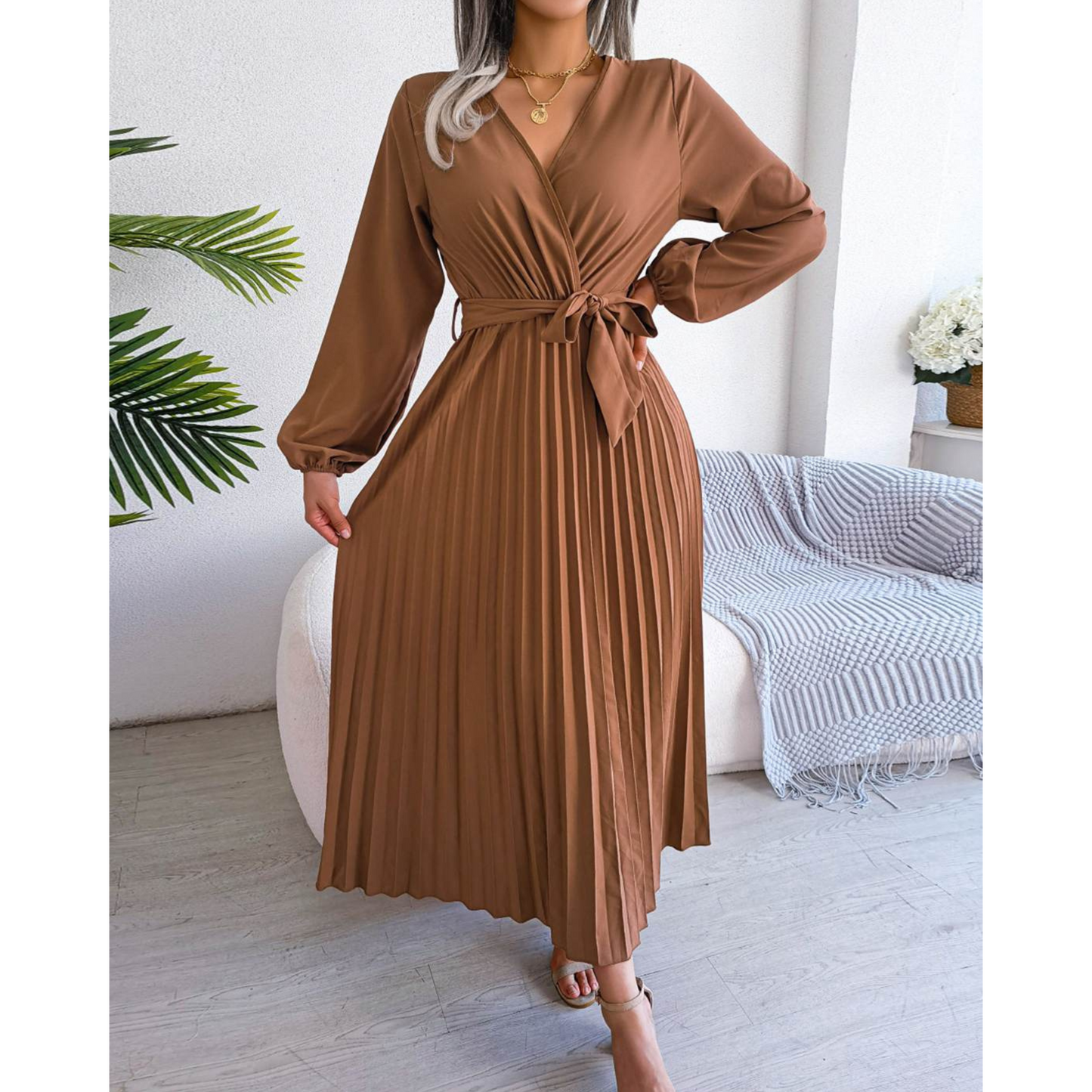 Femmes Robe Maxi Boho | V-Neck et Style Cérémonie