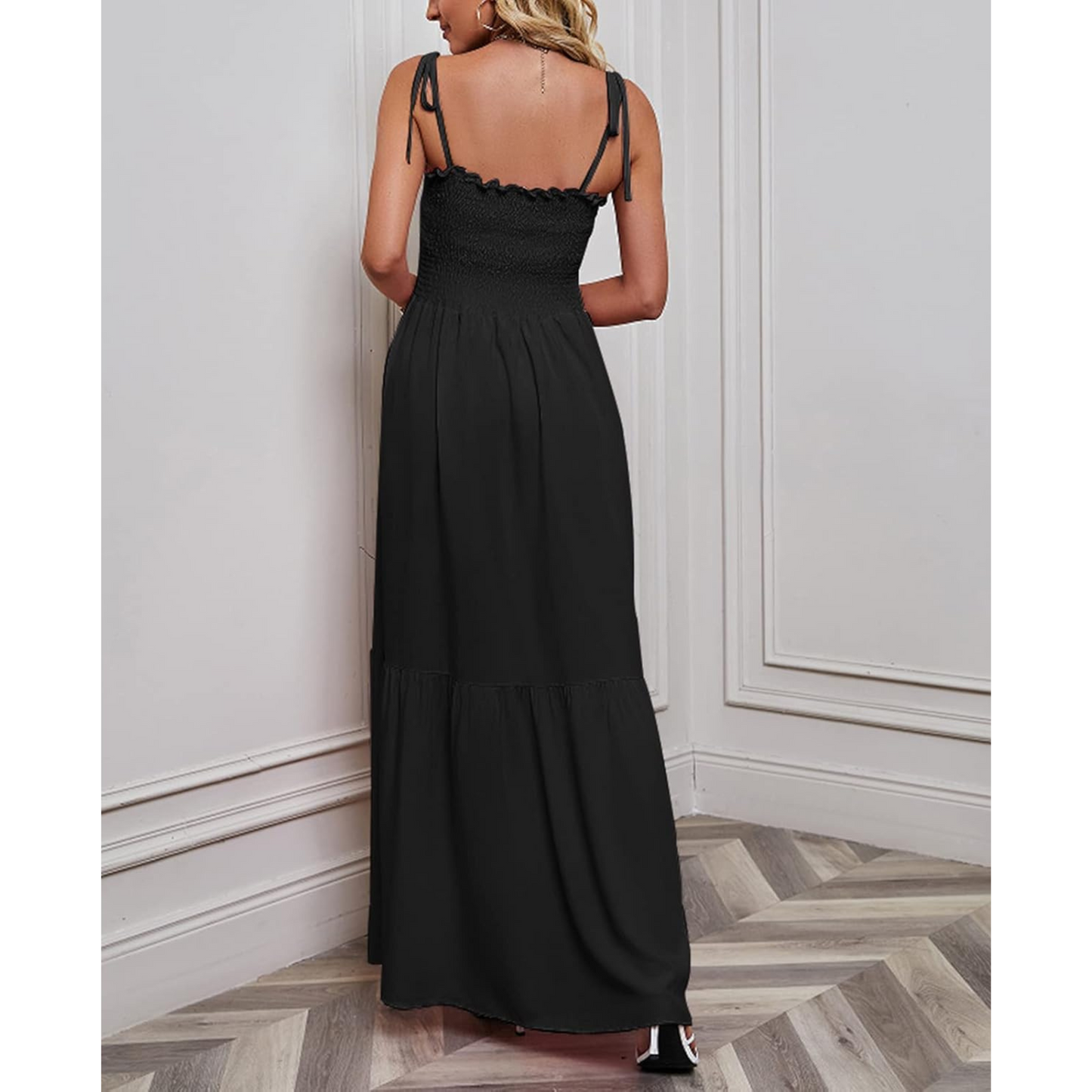 Femmes Robe Maxi | Bretelles Fines et Coupe Épurée