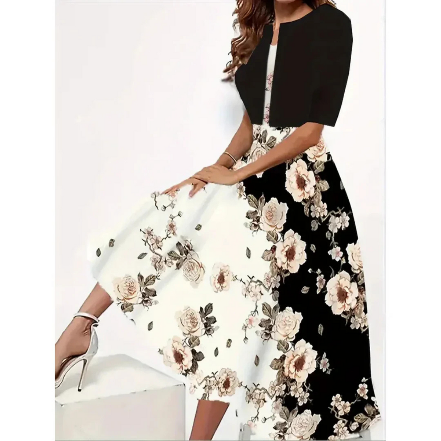Karinne | Femme Robe Blazer | Élégance Structurée Florale