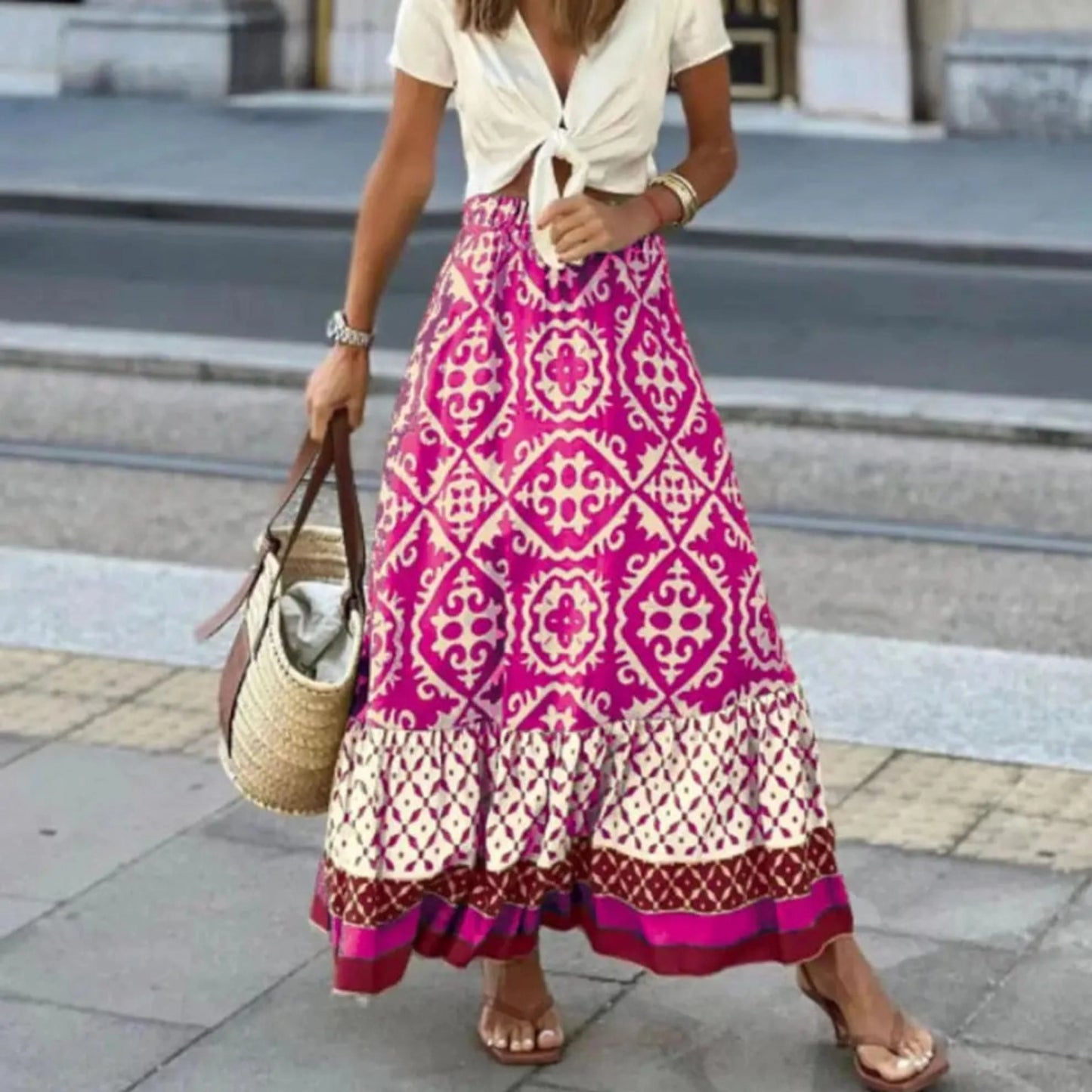 Femmes Jupe Taille Haute | Maxi