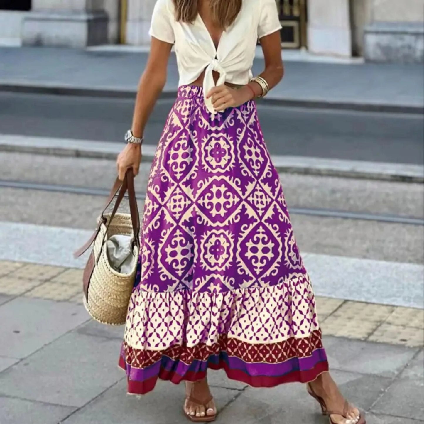Femmes Jupe Taille Haute | Maxi