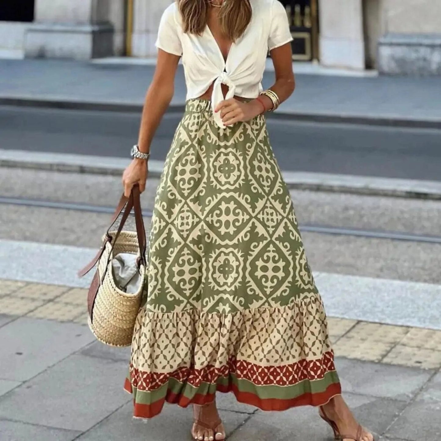 Femmes Jupe Taille Haute | Maxi