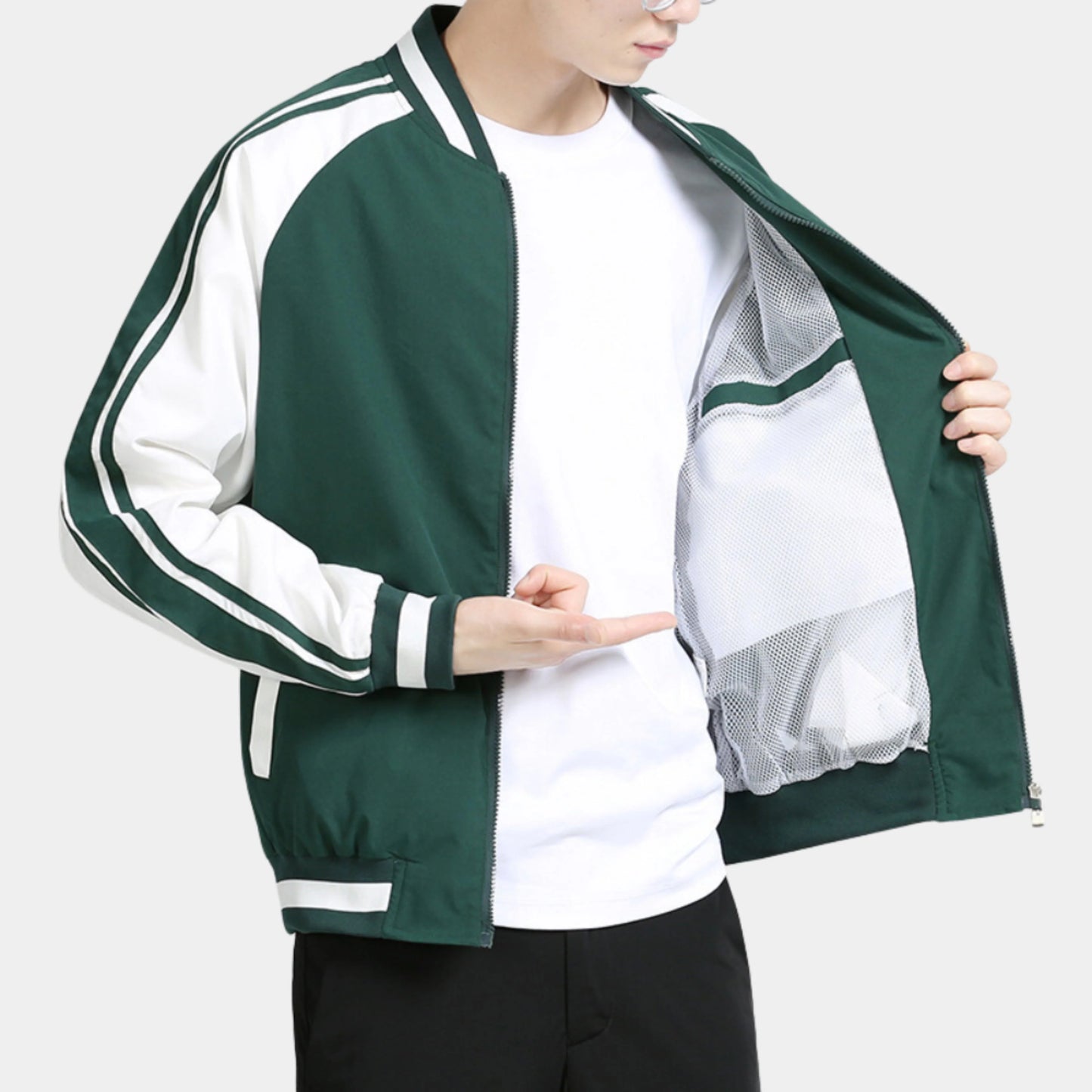 Hommes Veste Bombardier Varsity | Fermeture Éclair