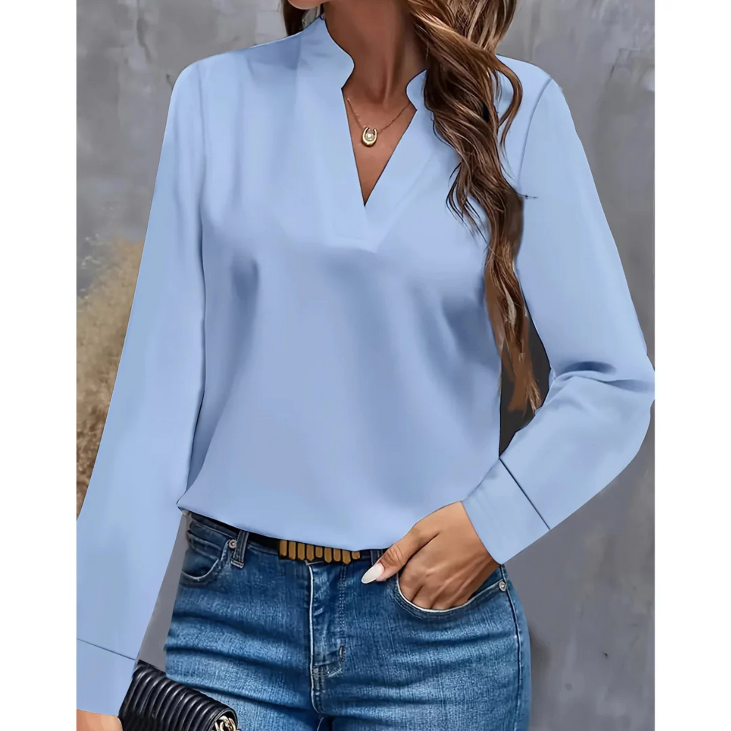 Quitara | Femme Blouse | Manches Longues et Col V