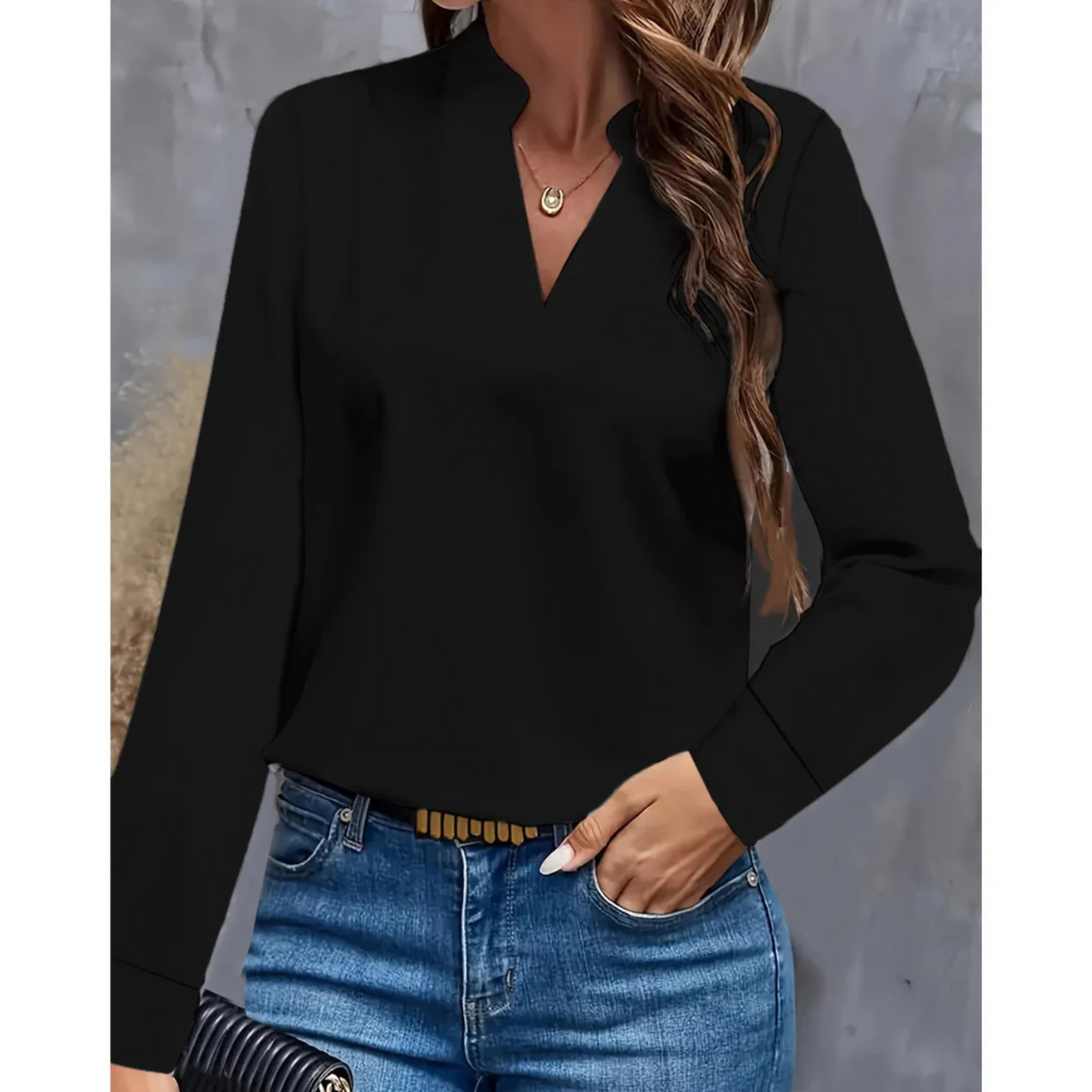 Quitara | Femme Blouse | Manches Longues et Col V