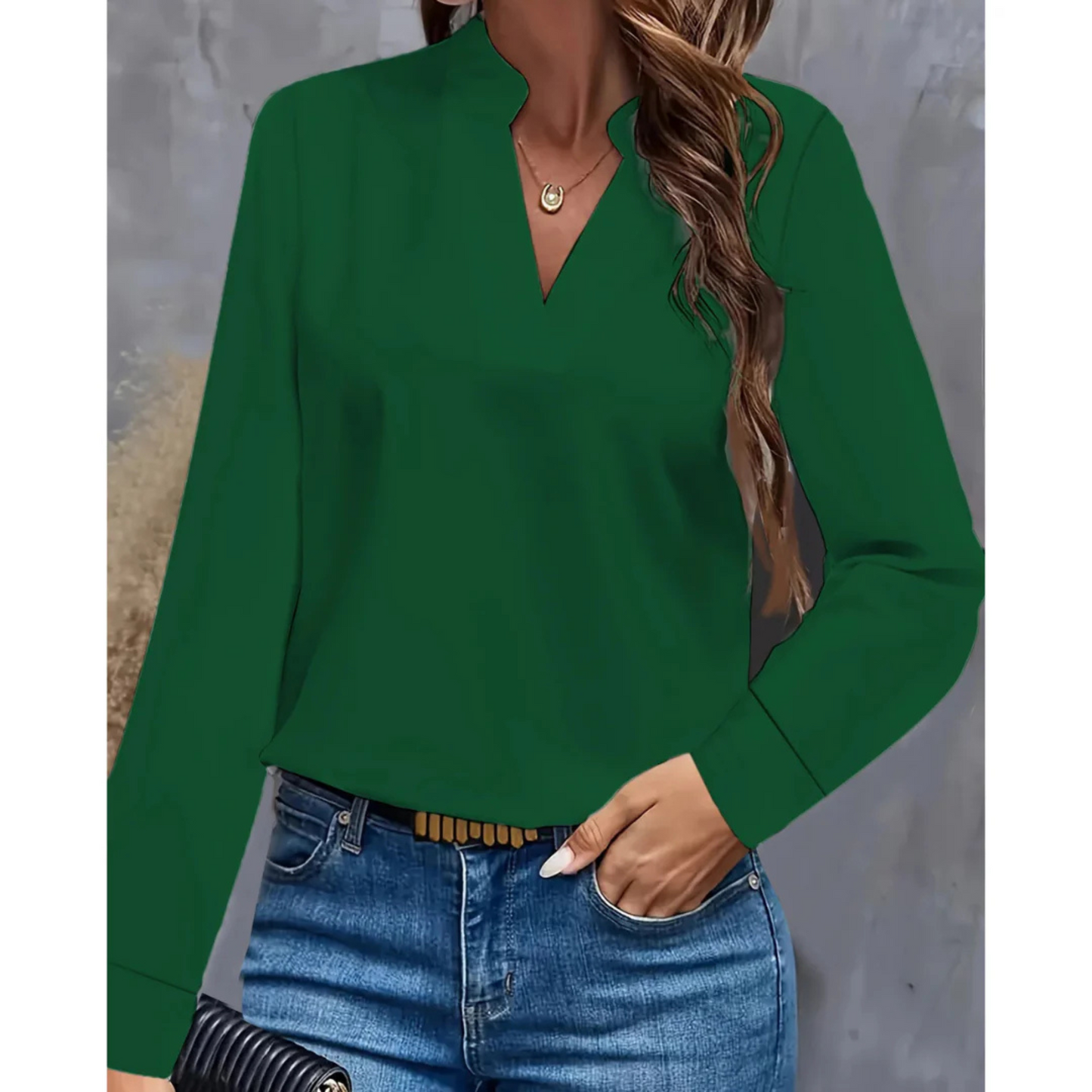 Quitara | Femme Blouse | Manches Longues et Col V