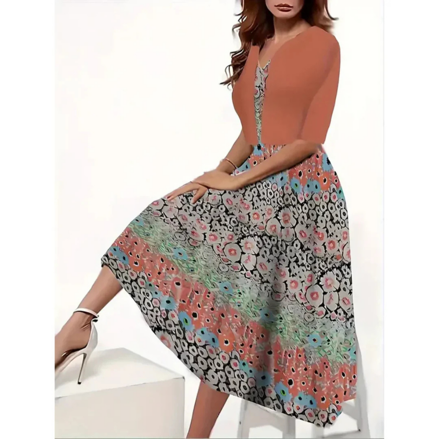 Karinne | Femme Robe Blazer | Élégance Structurée Florale