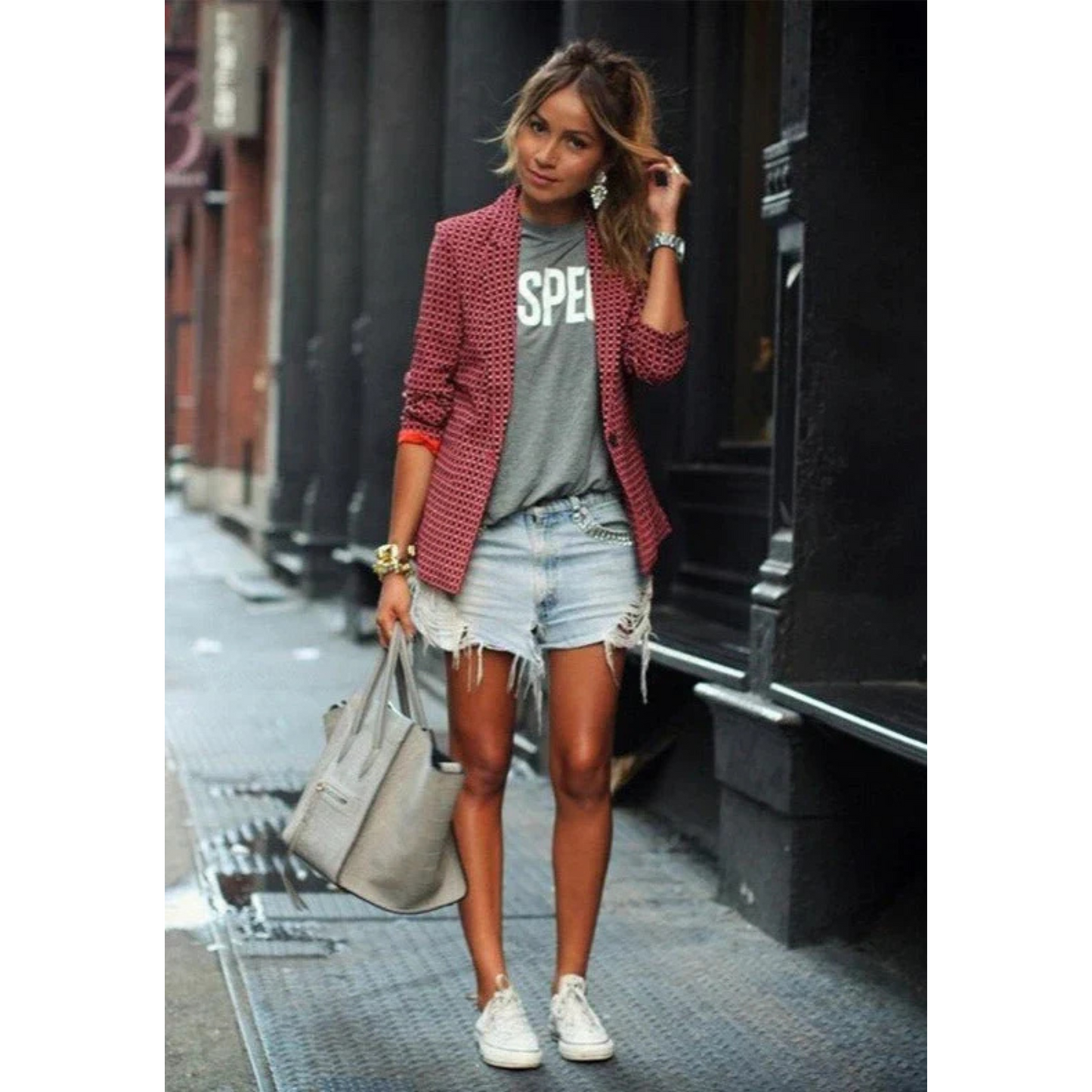 Narcisse | Femme Blazer Chic | Coupe Fluide et Imprimé Tendance