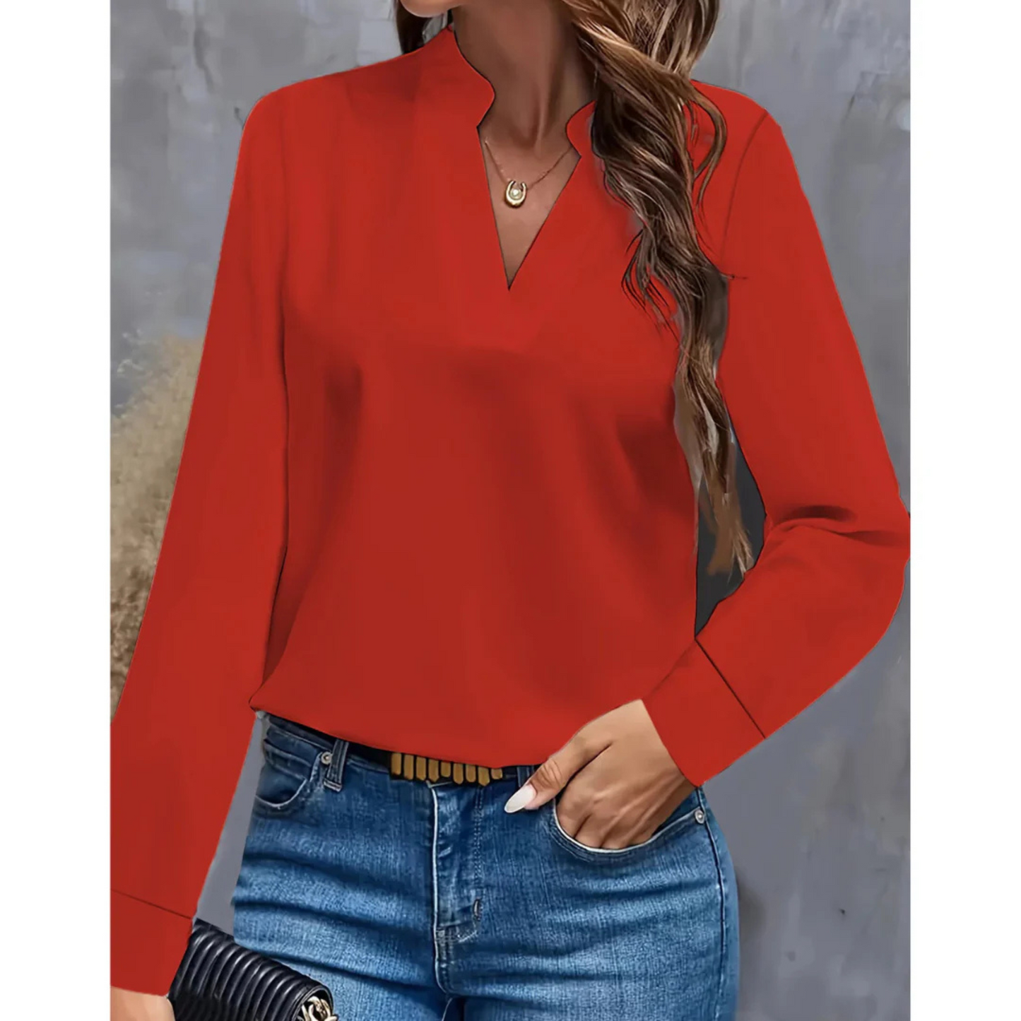 Quitara | Femme Blouse | Manches Longues et Col V