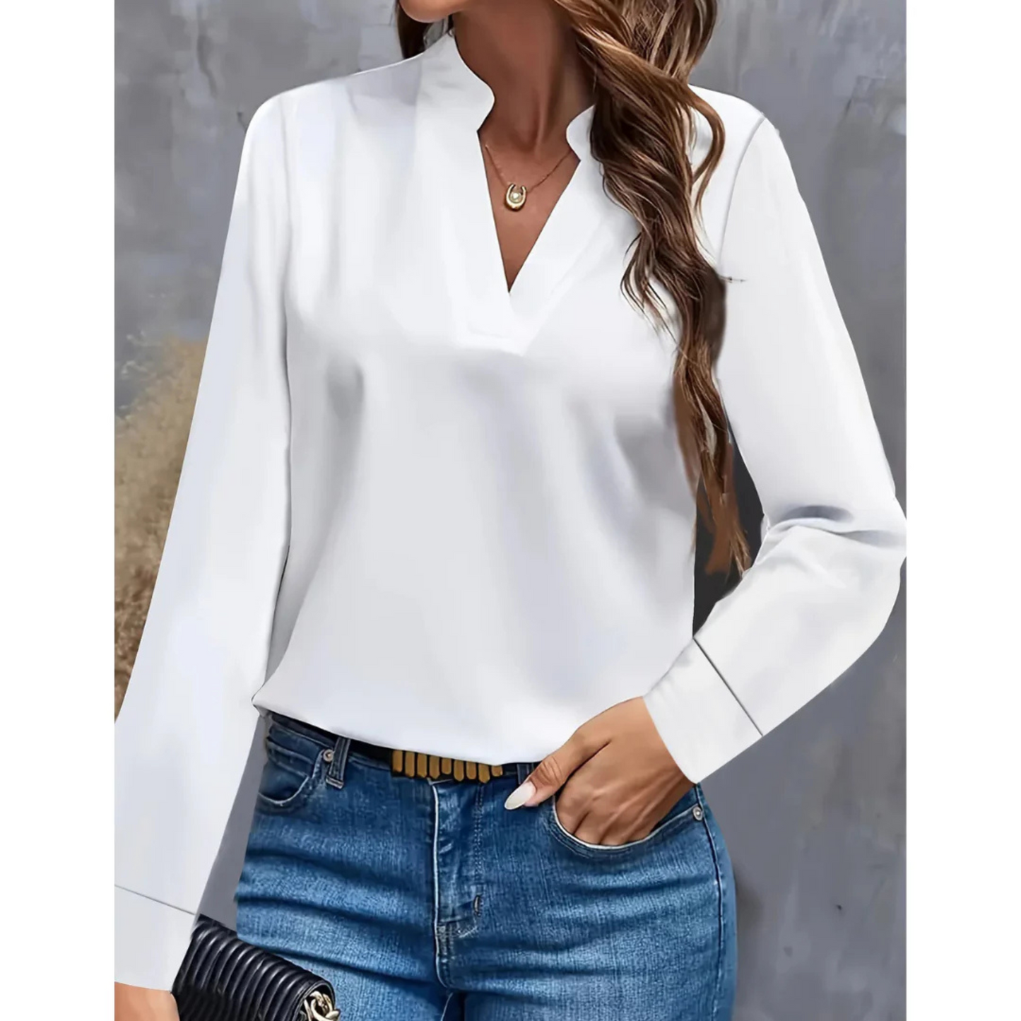 Quitara | Femme Blouse | Manches Longues et Col V