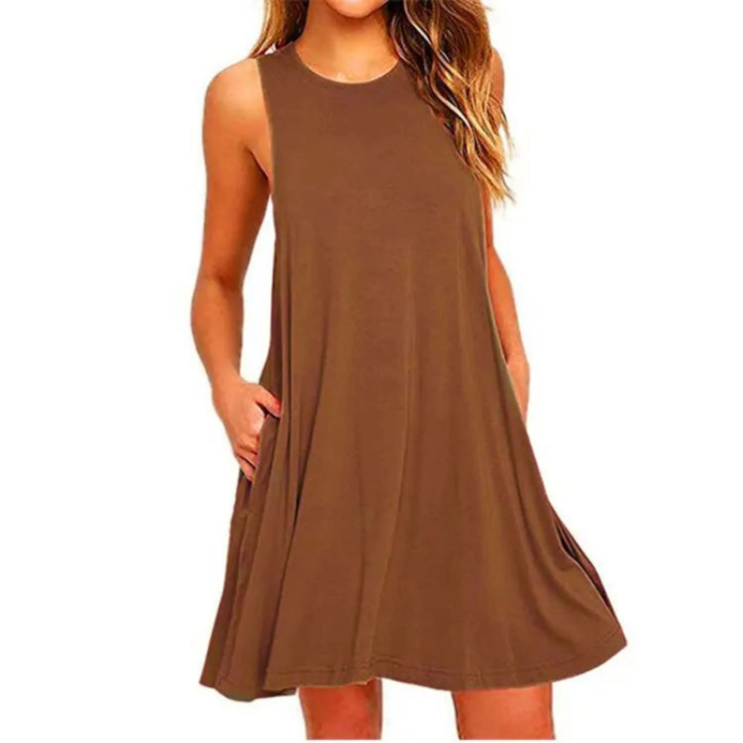 Femmes Robe D'été Col Rond | Mini