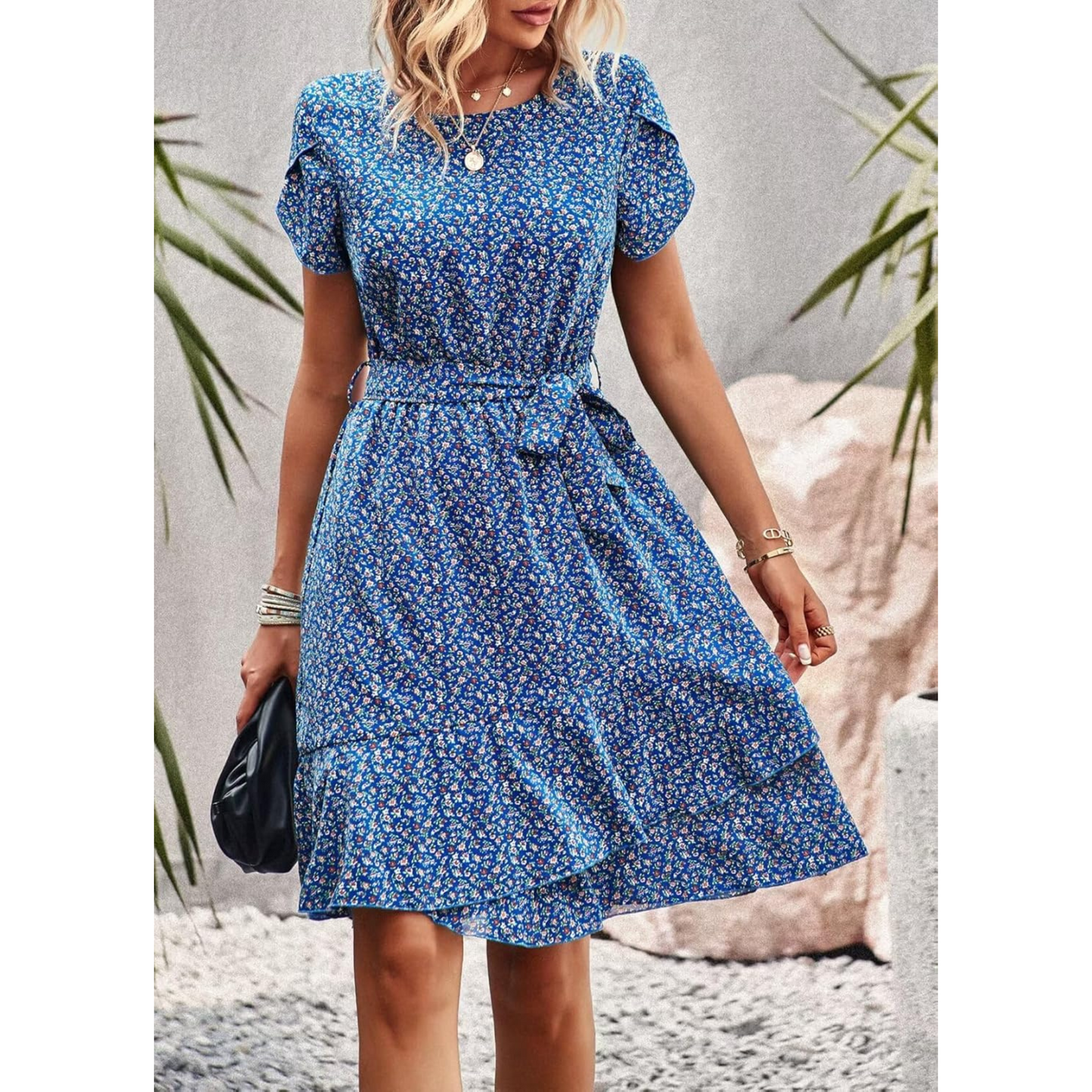 Femmes Robe Courte Boho | Imprimé Fleuri
