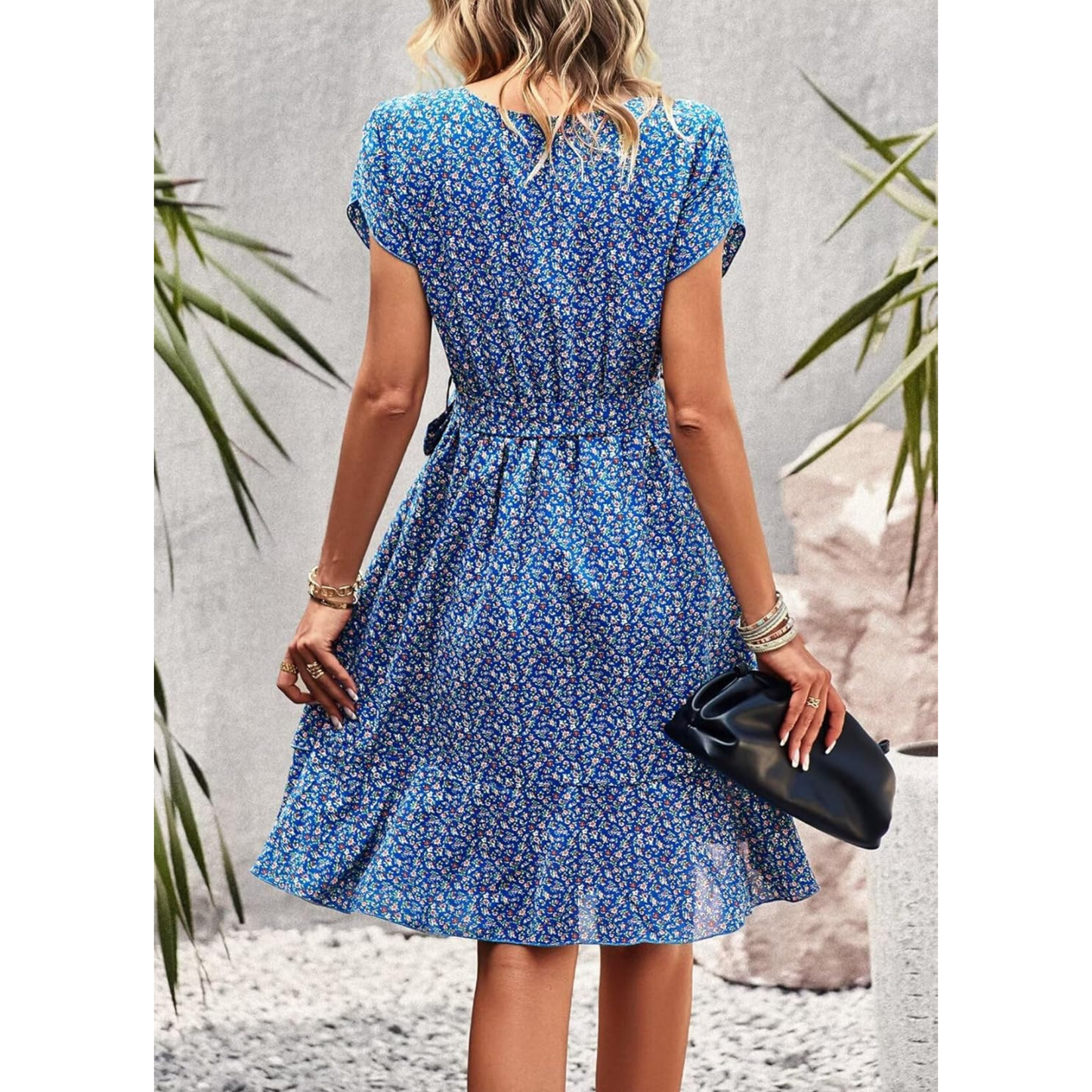 Femmes Robe Courte Boho | Imprimé Fleuri