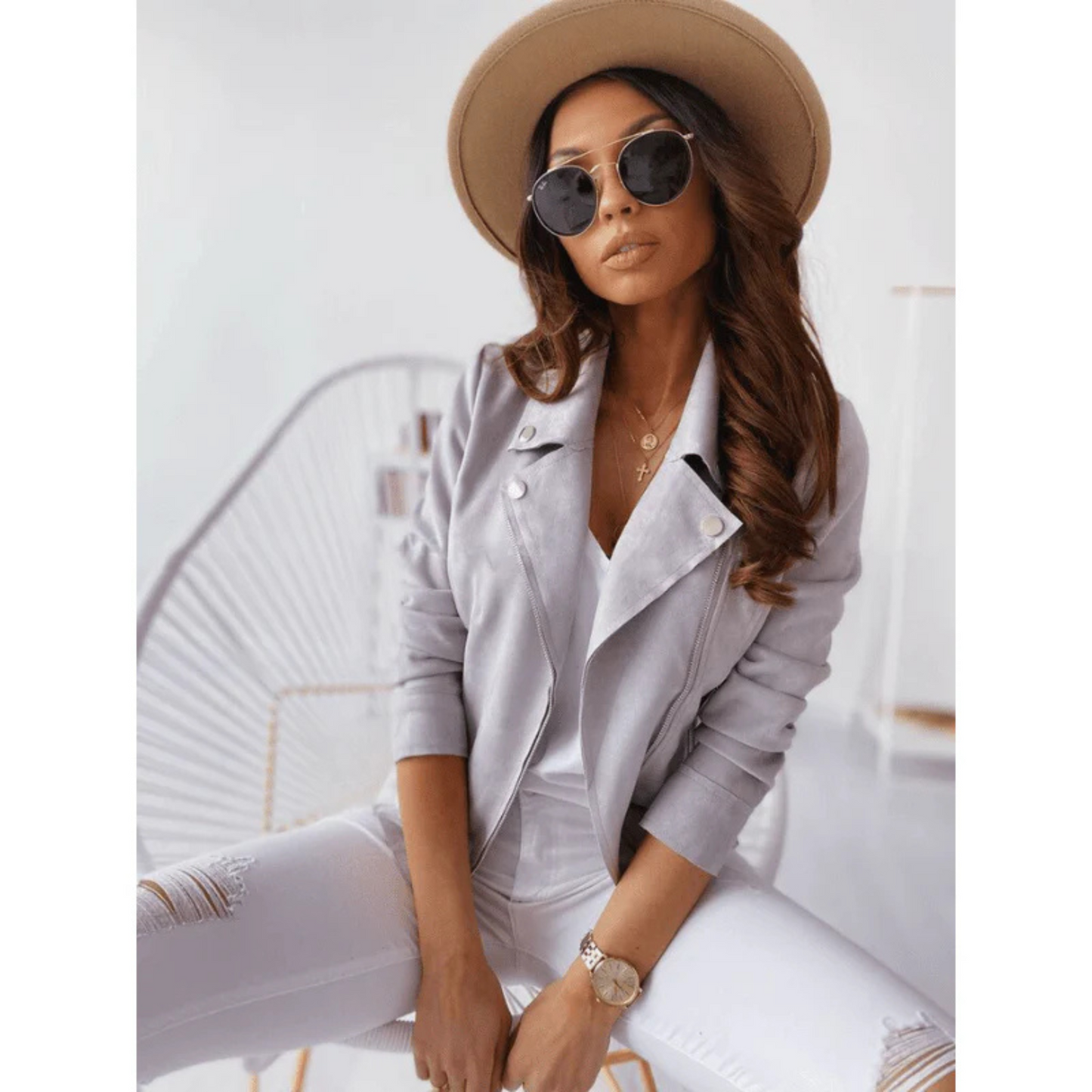 Renaude | Femme Veste | Coupe Ajustée et Fermeture Zippée