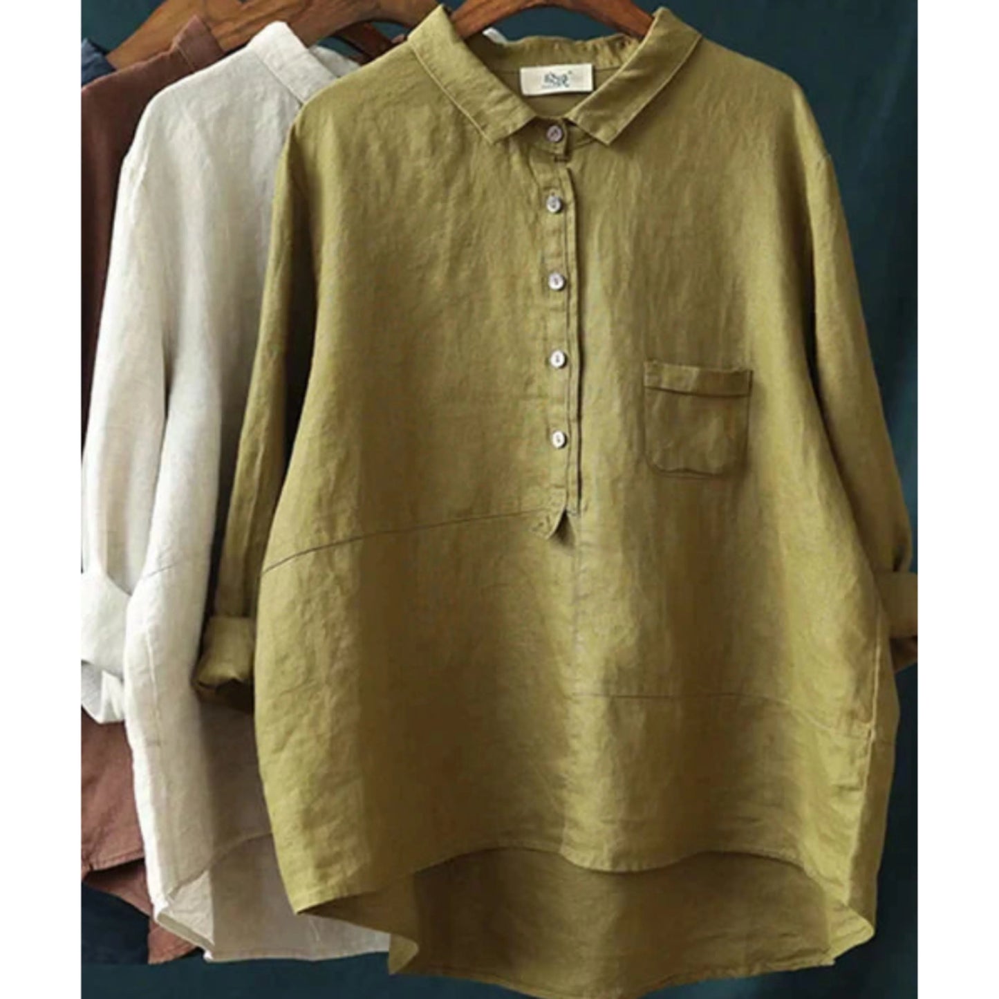 Femmes Blouse Décontractée Oversize | Manches Longues