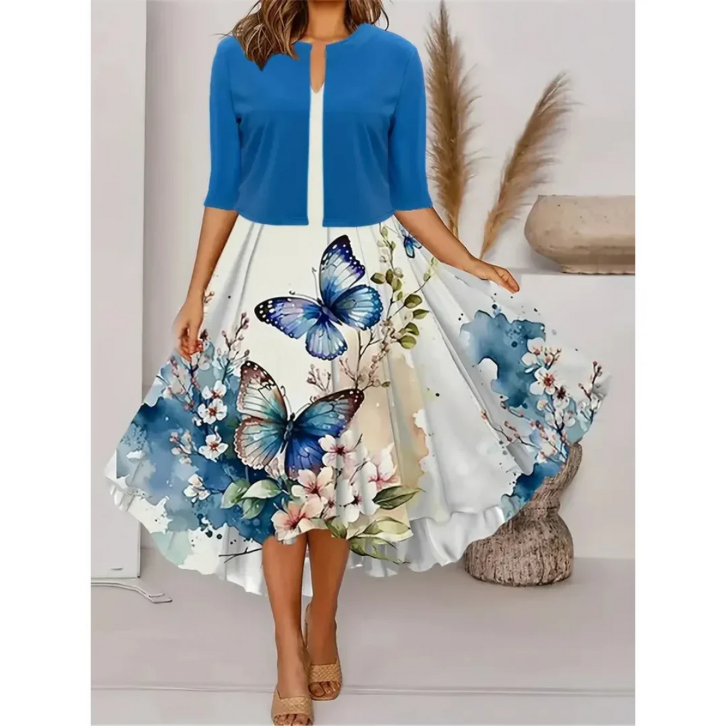 Karinne | Femme Robe Blazer | Élégance Structurée Florale