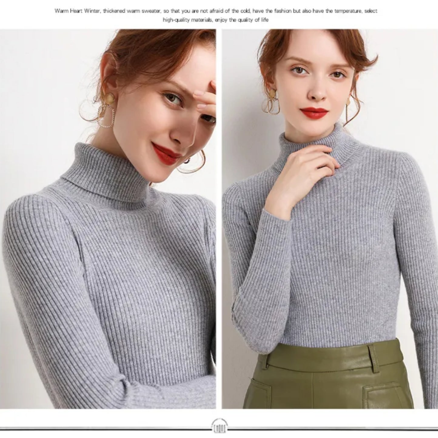 Daphnéa | Pull Col Roulé Pour Femme | Tricot Ribbé