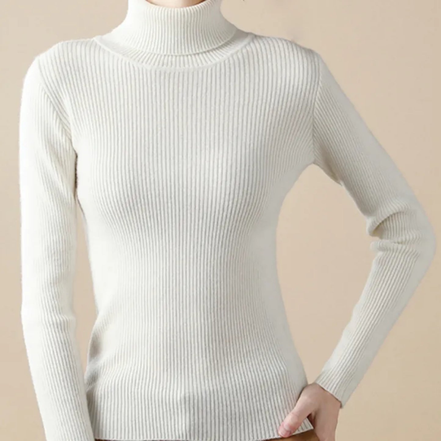 Daphnéa | Pull Col Roulé Pour Femme | Tricot Ribbé