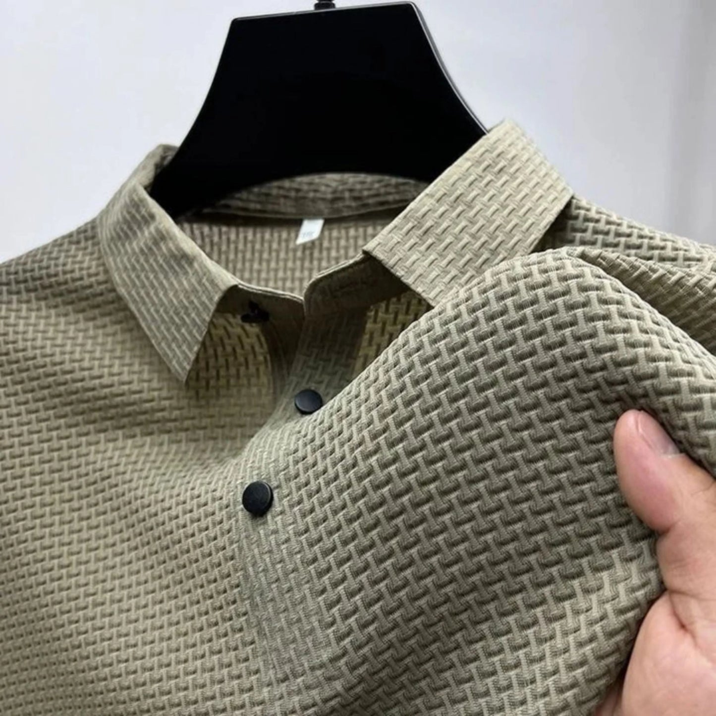 Hommes Polo Texturé Décontracté | Manches Courtes