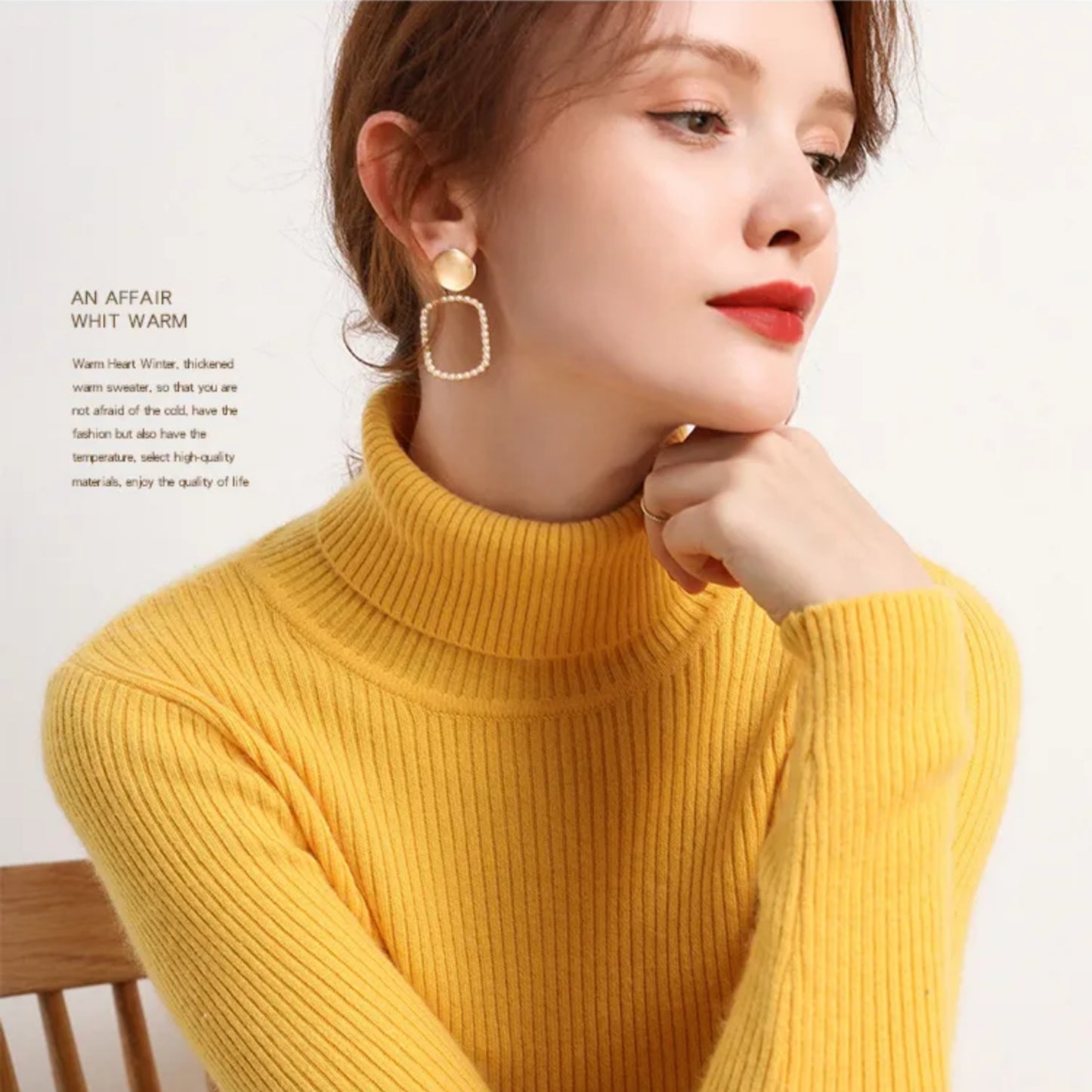 Daphnéa | Pull Col Roulé Pour Femme | Tricot Ribbé