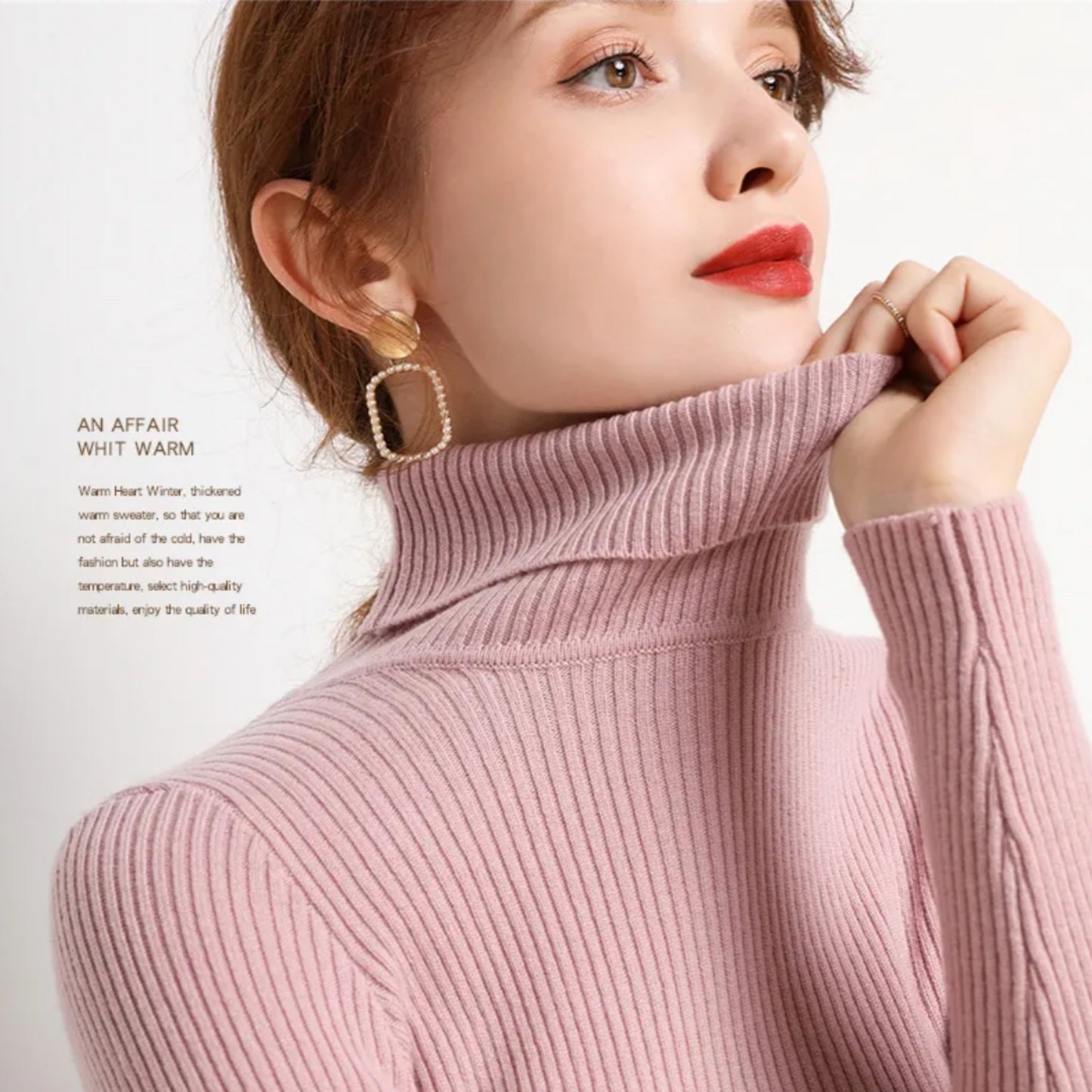 Daphnéa | Pull Col Roulé Pour Femme | Tricot Ribbé