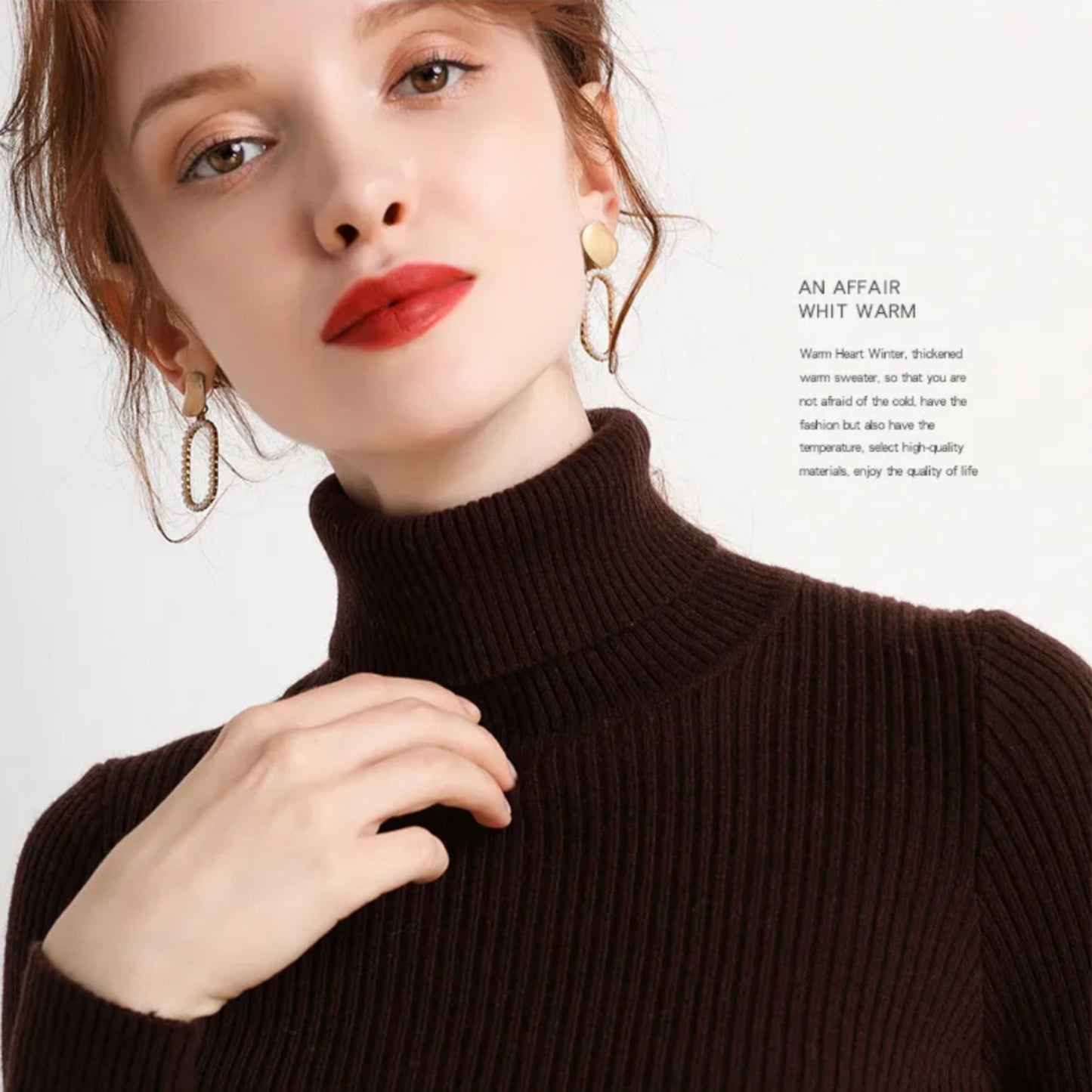 Daphnéa | Pull Col Roulé Pour Femme | Tricot Ribbé