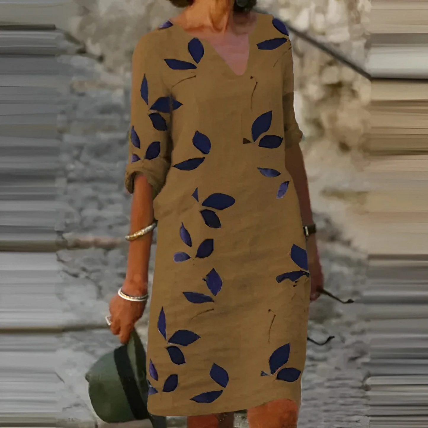Femmes Robe d'Été | Imprimé Feuilles et Coupe Fluide