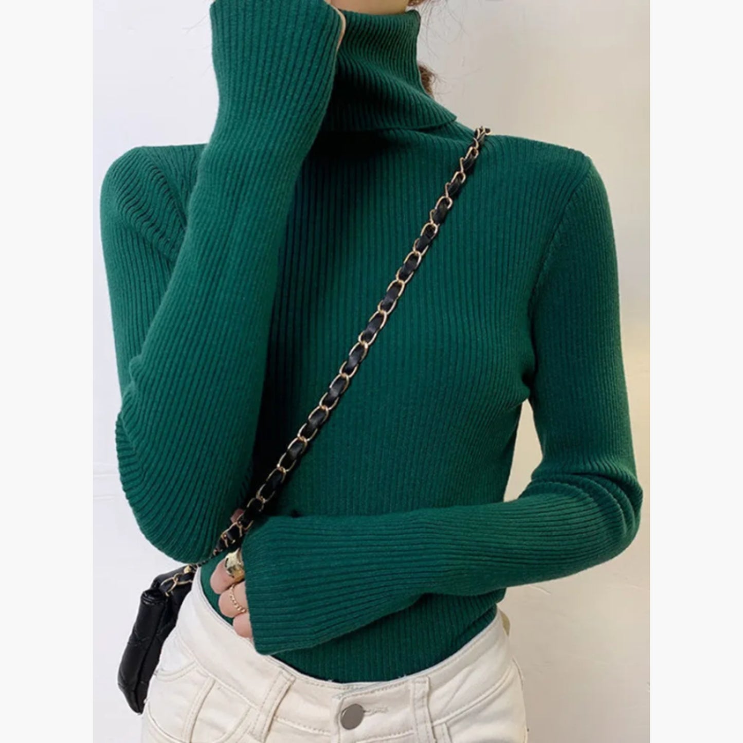 Daphnéa | Pull Col Roulé Pour Femme | Tricot Ribbé