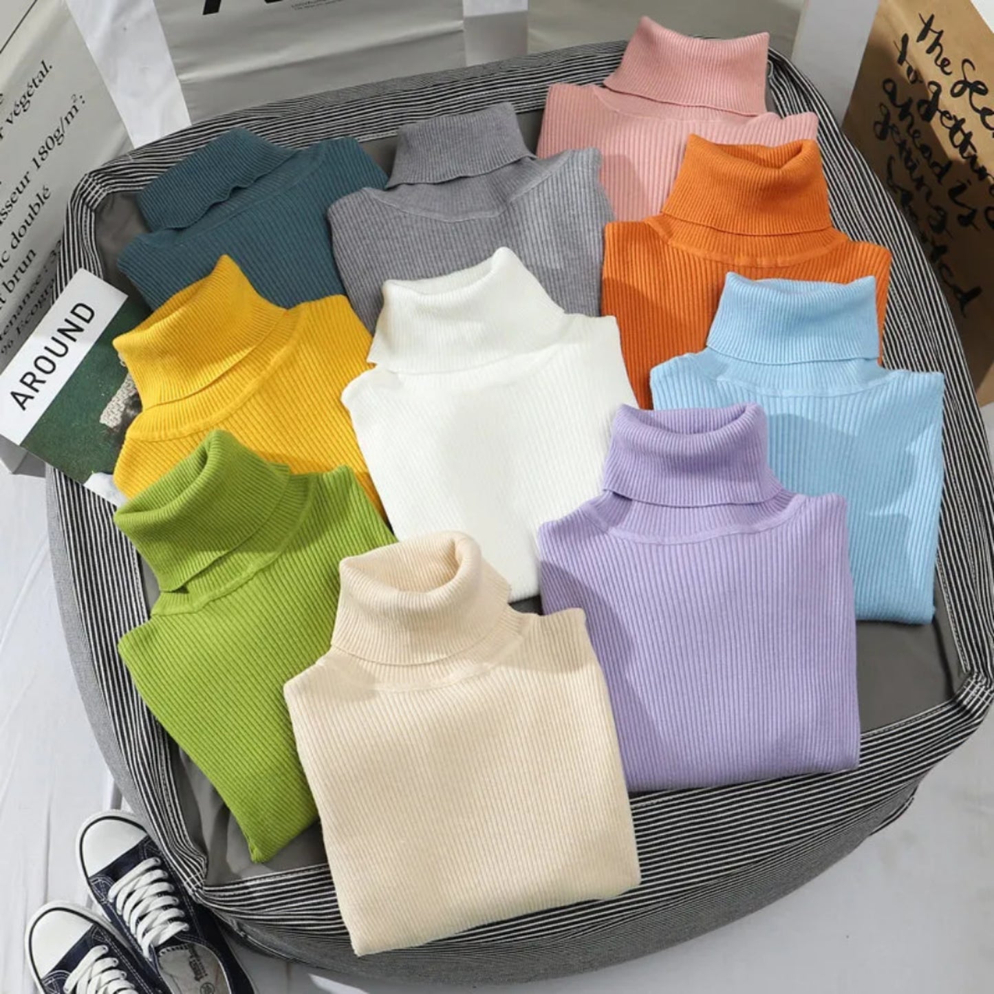 Daphnéa | Pull Col Roulé Pour Femme | Tricot Ribbé