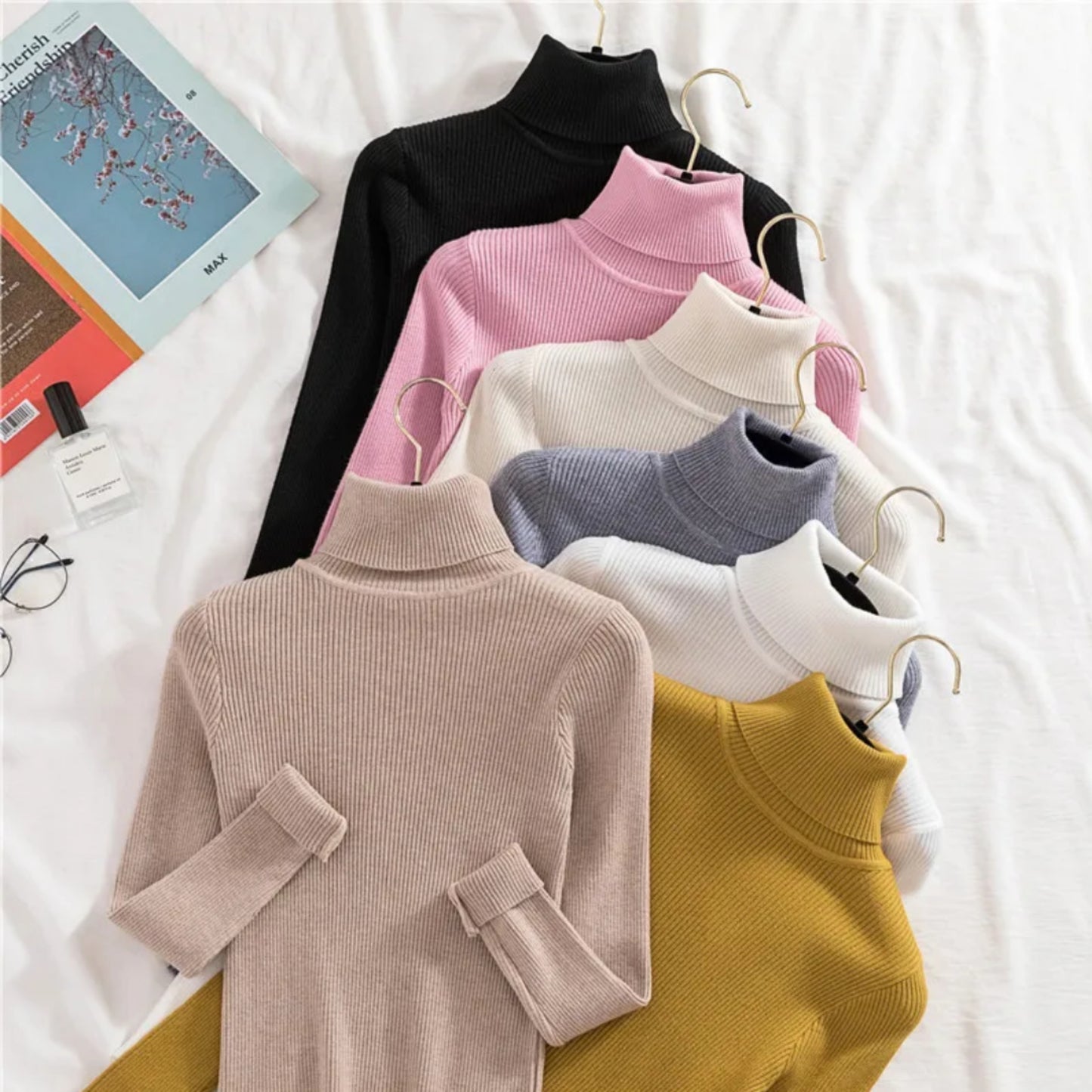 Daphnéa | Pull Col Roulé Pour Femme | Tricot Ribbé