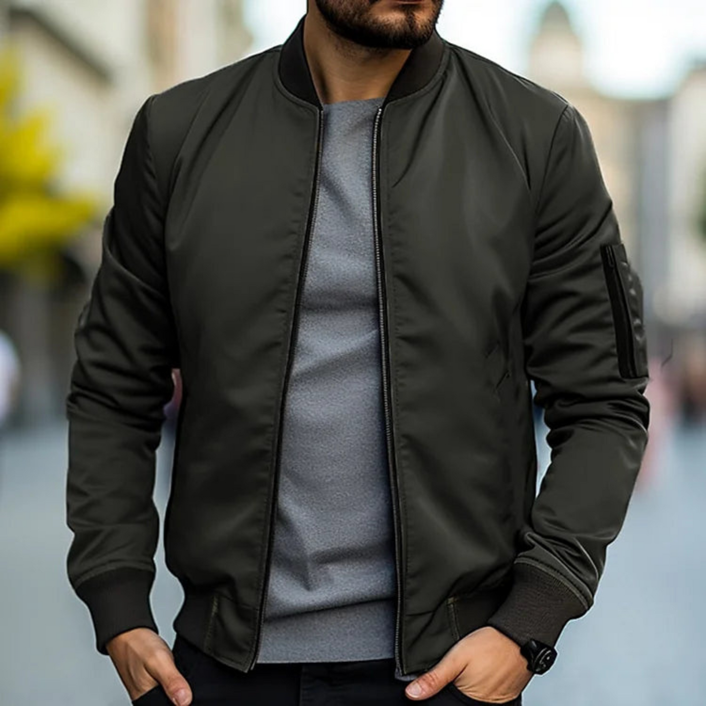 Thierry | Veste Homme Bomber | Style Urbain avec Col Montant