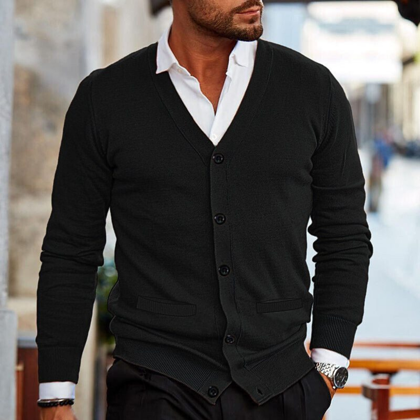 Salomon | Cardigan Homme | Maille Douce et Chaude