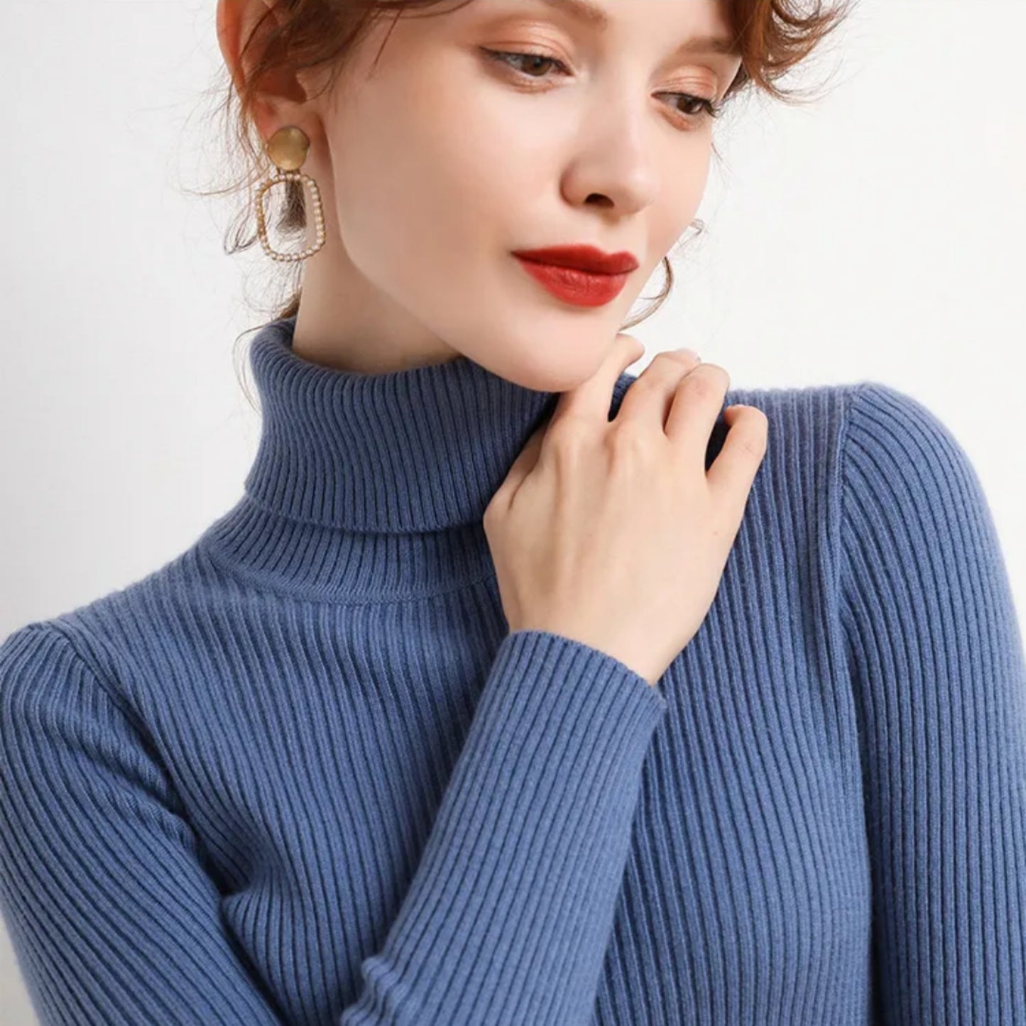 Daphnéa | Pull Col Roulé Pour Femme | Tricot Ribbé