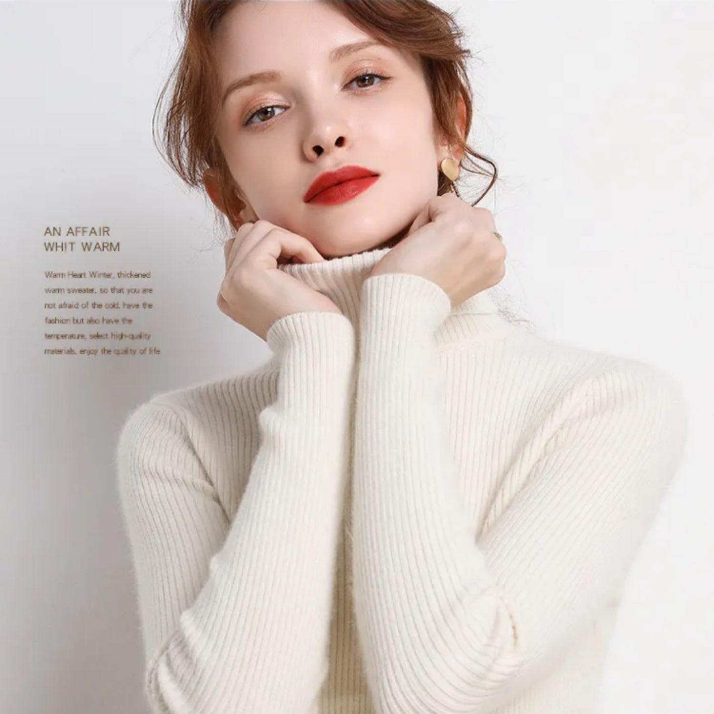 Daphnéa | Pull Col Roulé Pour Femme | Tricot Ribbé