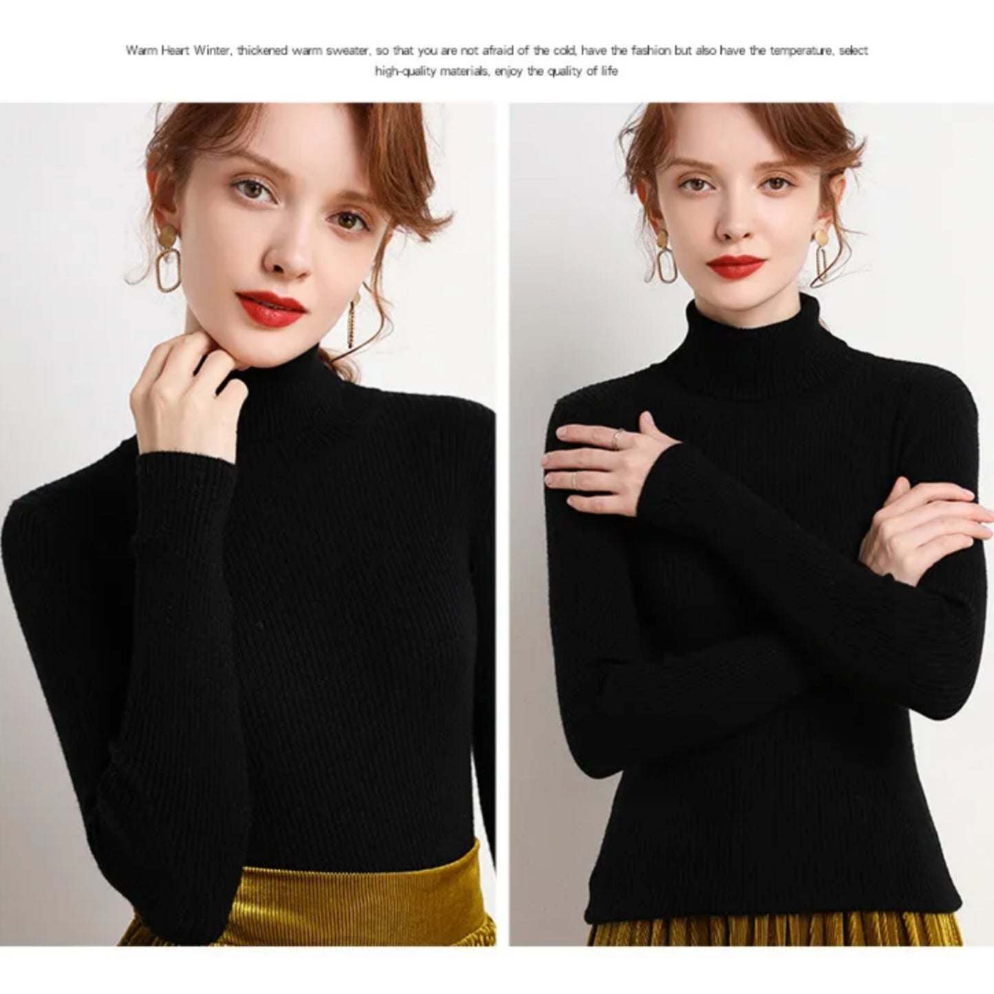 Daphnéa | Pull Col Roulé Pour Femme | Tricot Ribbé