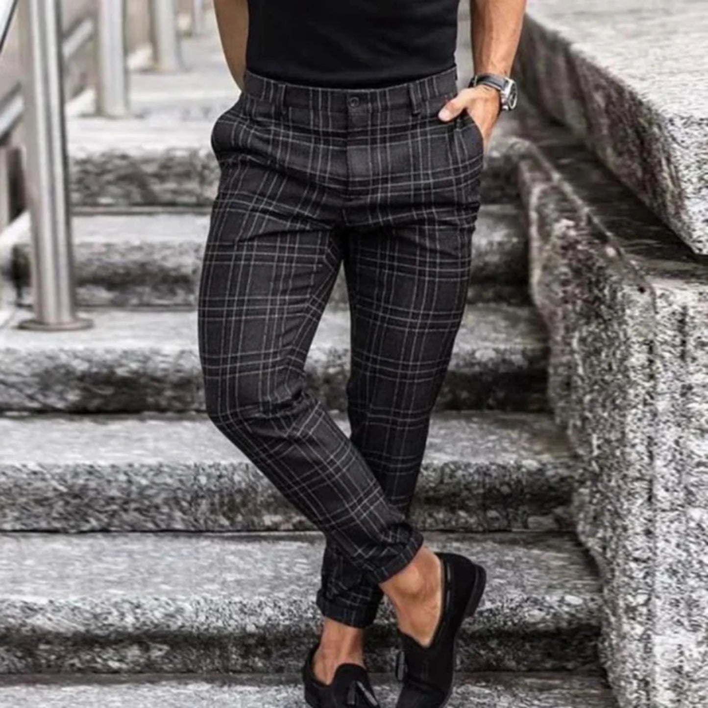 Hommes Pantalon Chino Travail | Taille Basse Coupe Courte