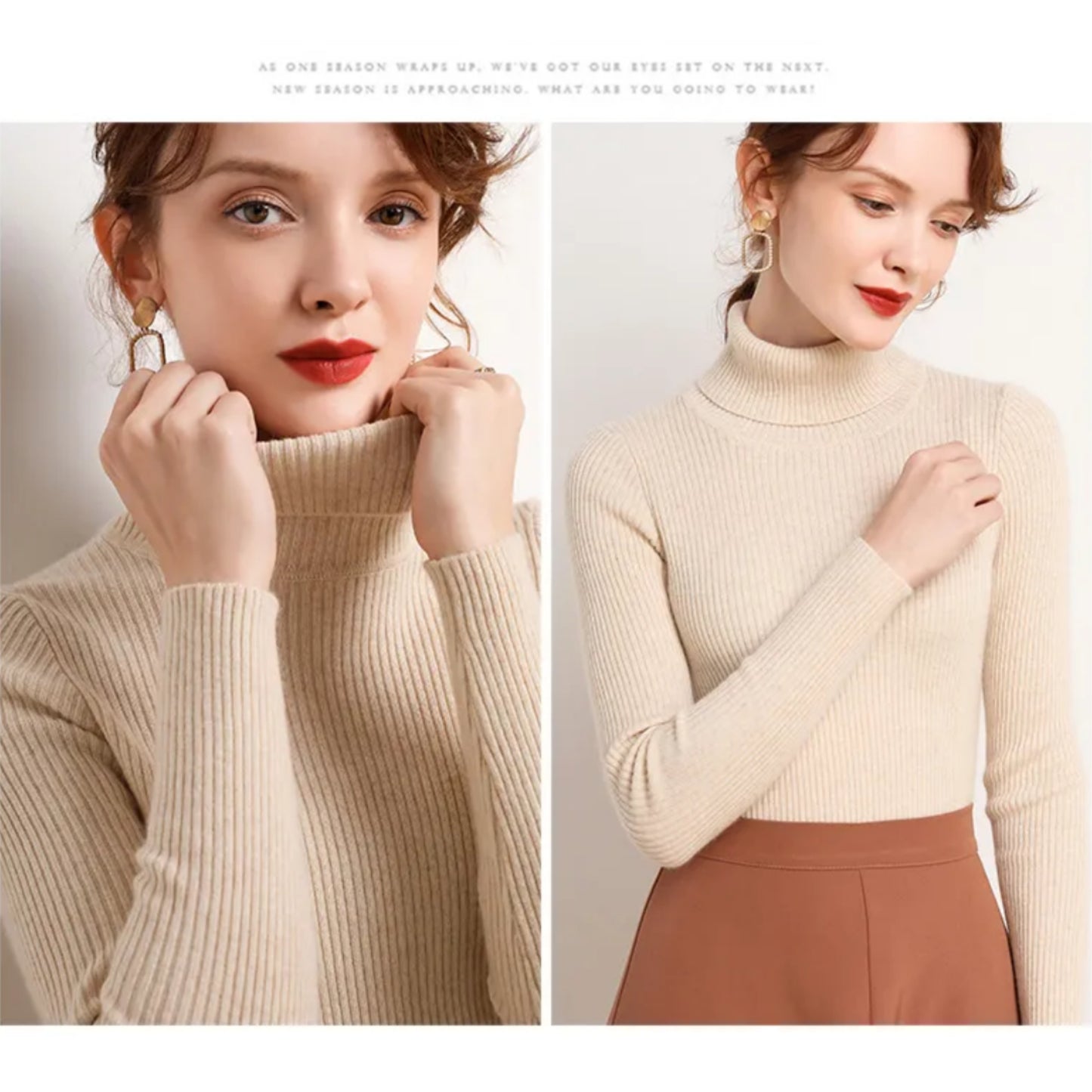 Daphnéa | Pull Col Roulé Pour Femme | Tricot Ribbé