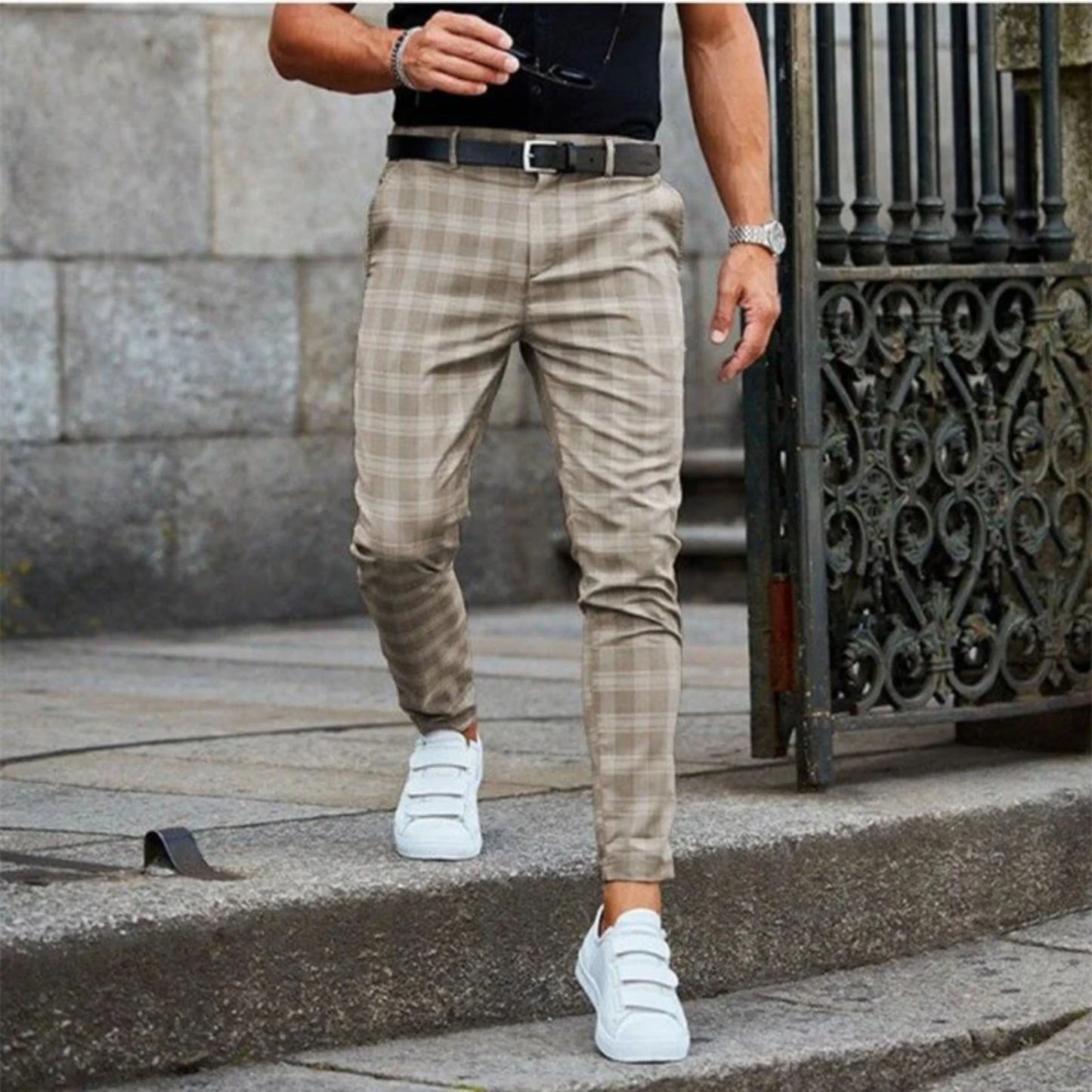 Hommes Pantalon Chino Travail | Taille Basse Coupe Courte