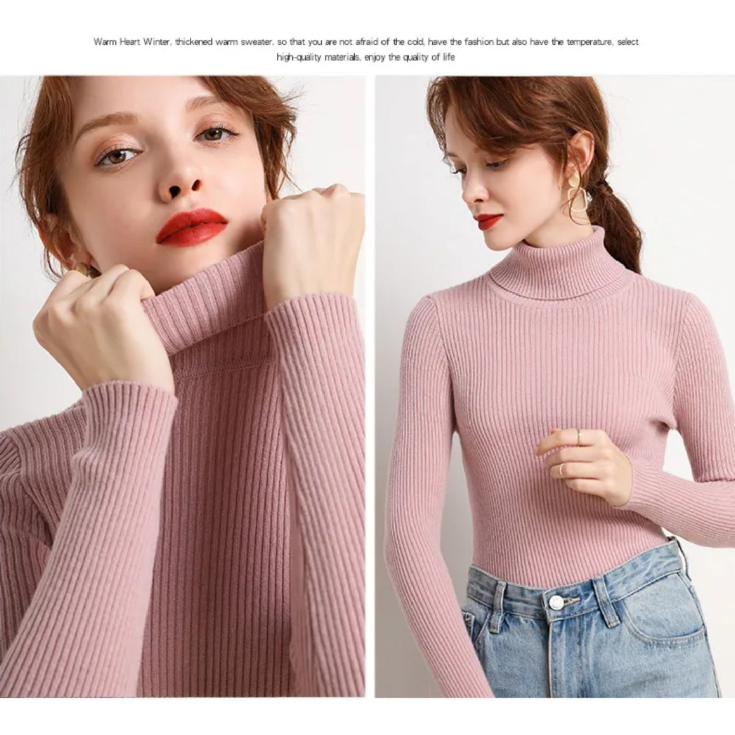 Daphnéa | Pull Col Roulé Pour Femme | Tricot Ribbé