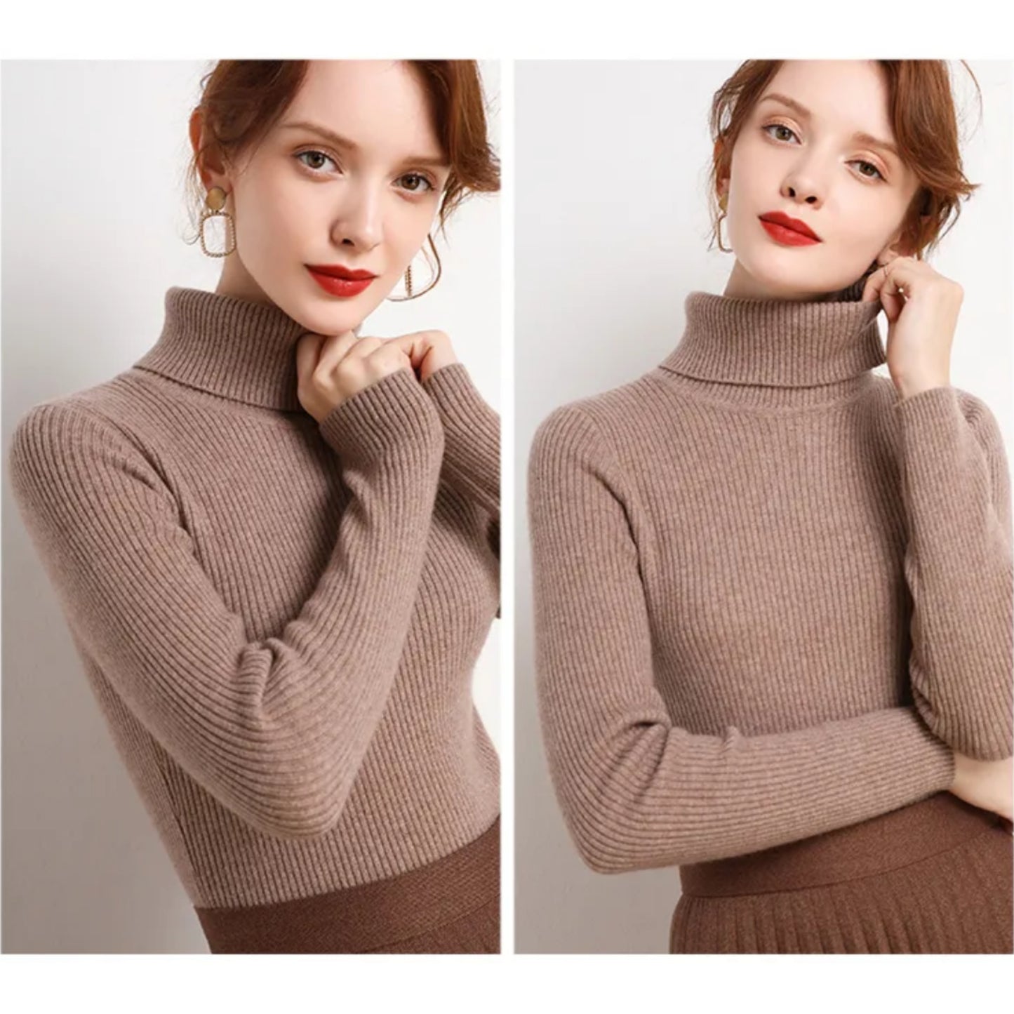 Daphnéa | Pull Col Roulé Pour Femme | Tricot Ribbé