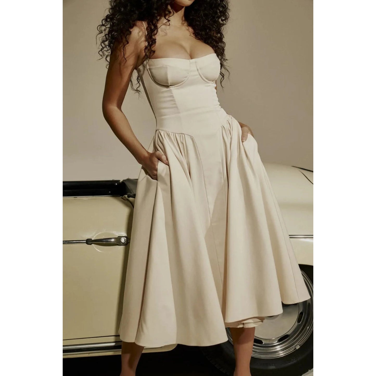 Femmes Robe Midi | Sans Manches