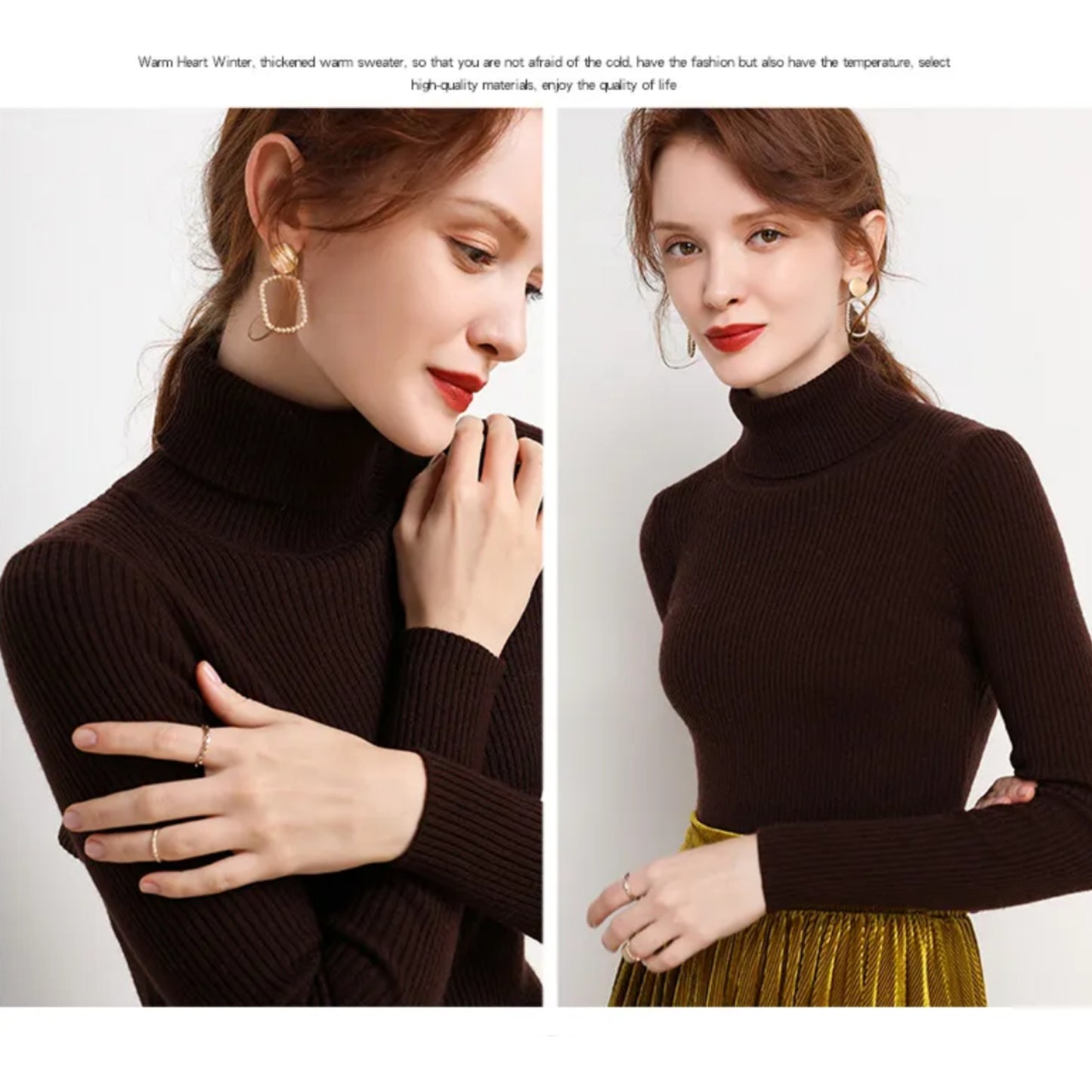 Daphnéa | Pull Col Roulé Pour Femme | Tricot Ribbé
