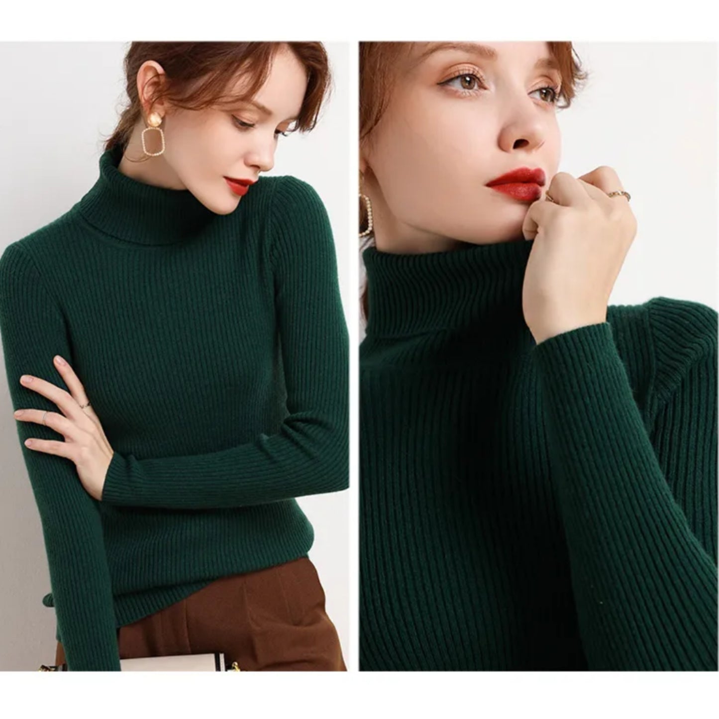 Daphnéa | Pull Col Roulé Pour Femme | Tricot Ribbé